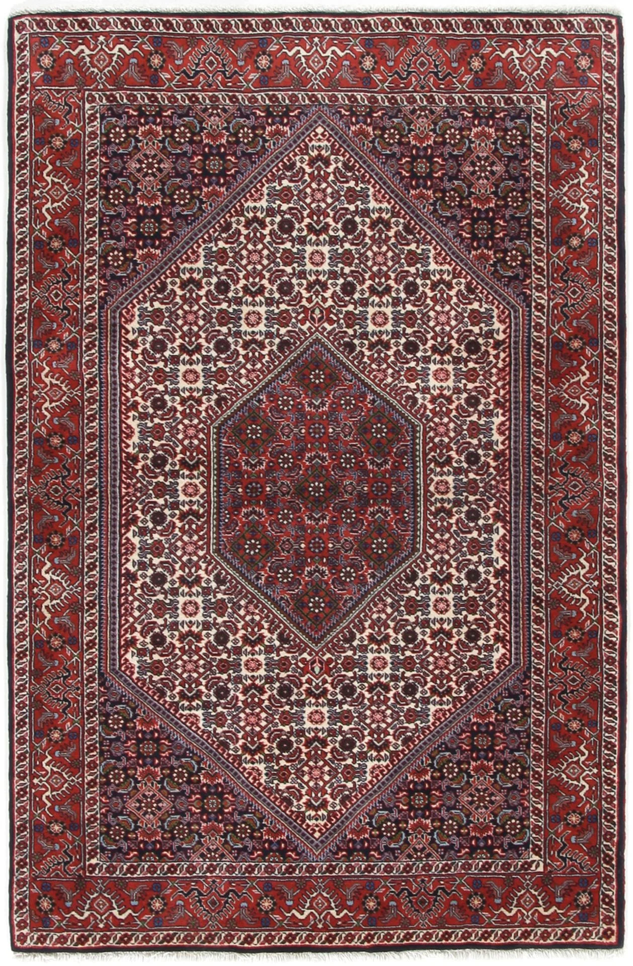 Hand-Knotted Bijar Persian Rug, 117 × 182 cm, Wool