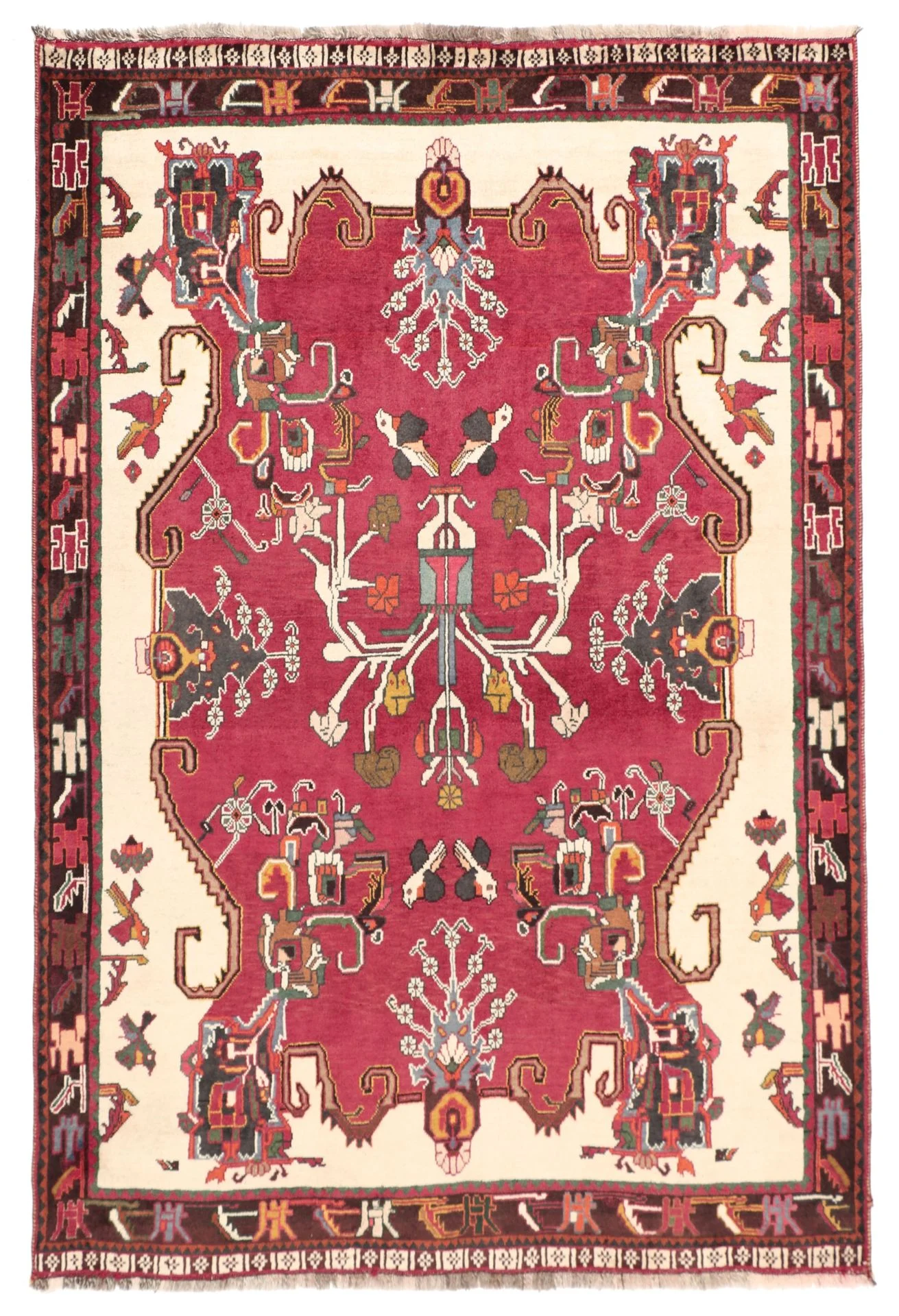 Wool Qashqai Persian Rug 130 × 196 cm, hand-knotted