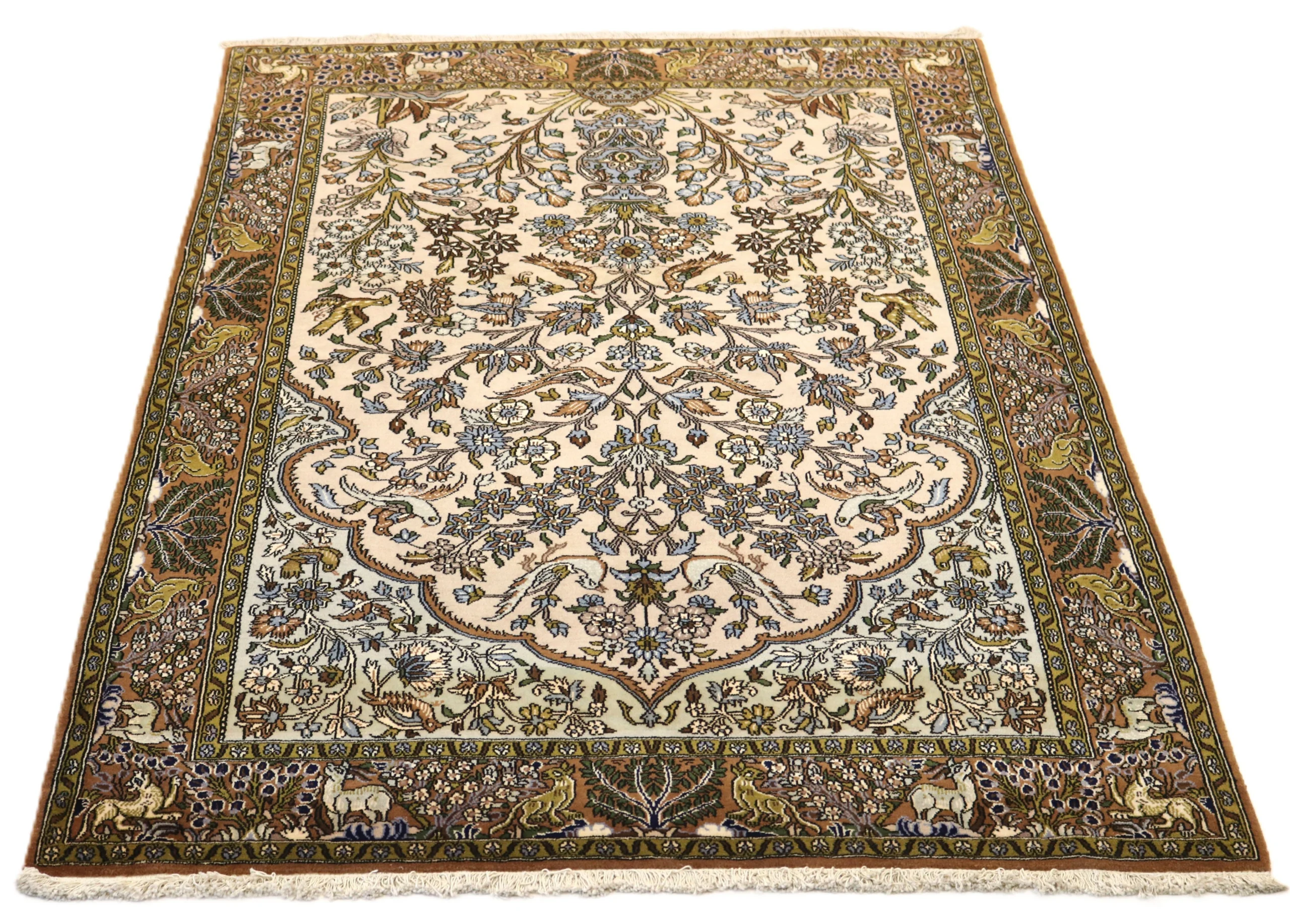 Qom Persian Rug 214 × 140 cm in Wool, hand-knotted - Image 6