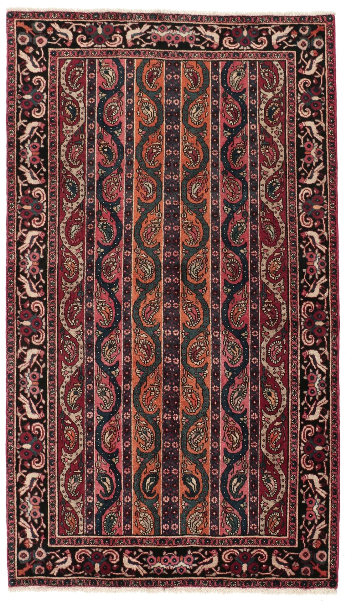 Hand-Knotted Bijar Persian Rug, 122 × 208 cm, Wool
