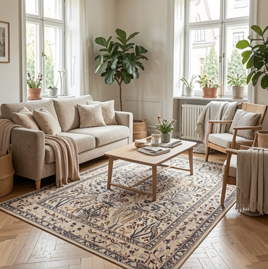 Alternative view of Hand-Knotted Nain Persian Rug, 196 × 128 cm, Wool