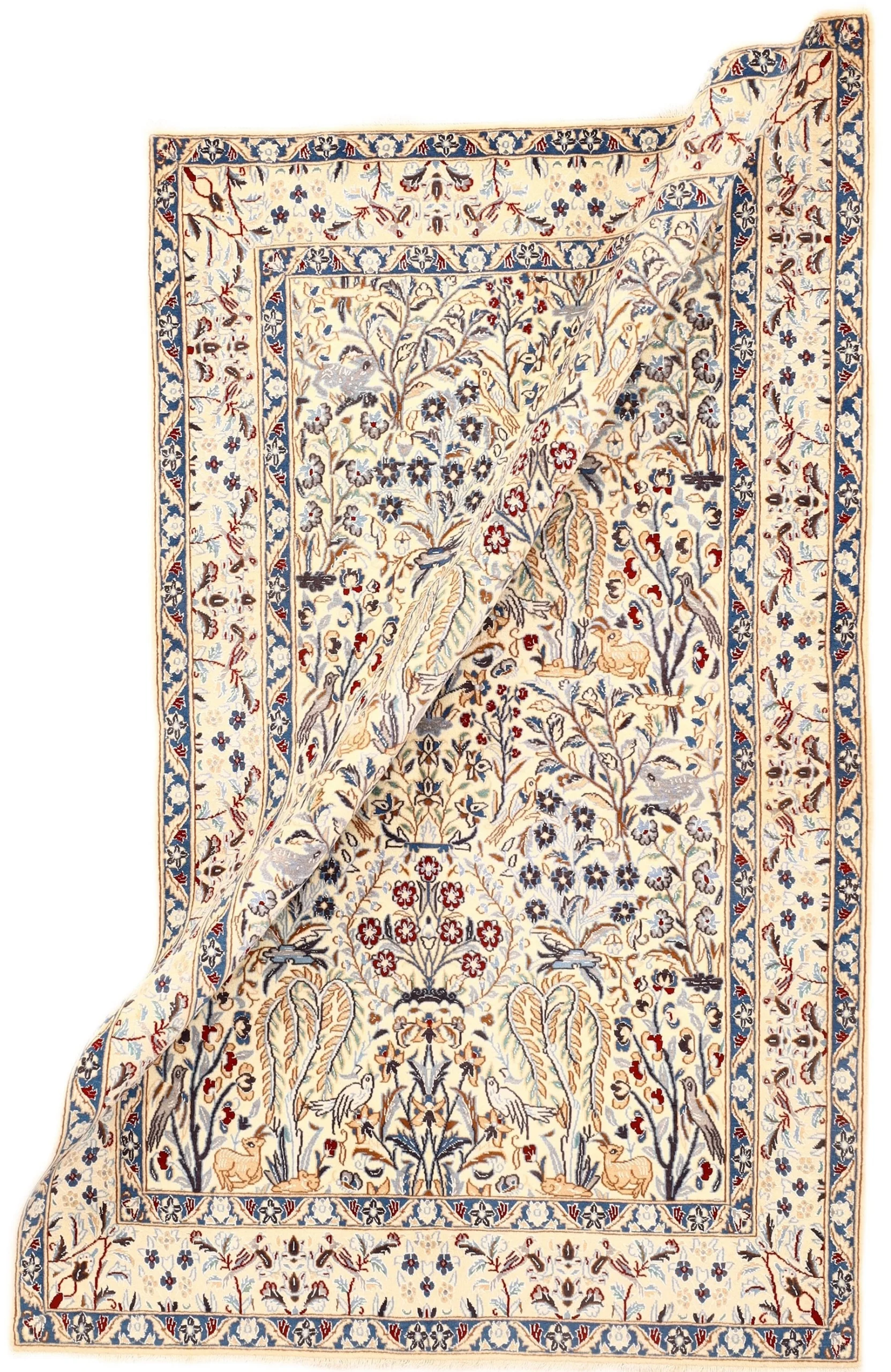 Hand-Knotted Nain Persian Rug, 196 × 128 cm, Wool - Image 3