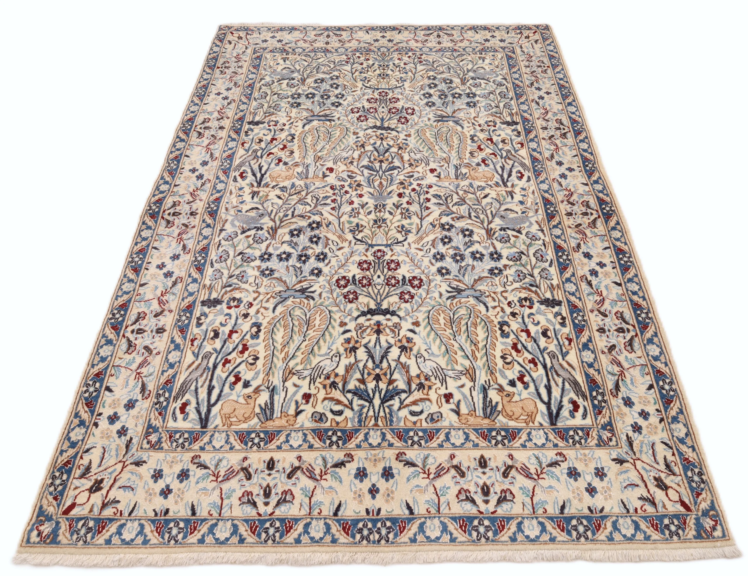 Hand-Knotted Nain Persian Rug, 196 × 128 cm, Wool - Image 5
