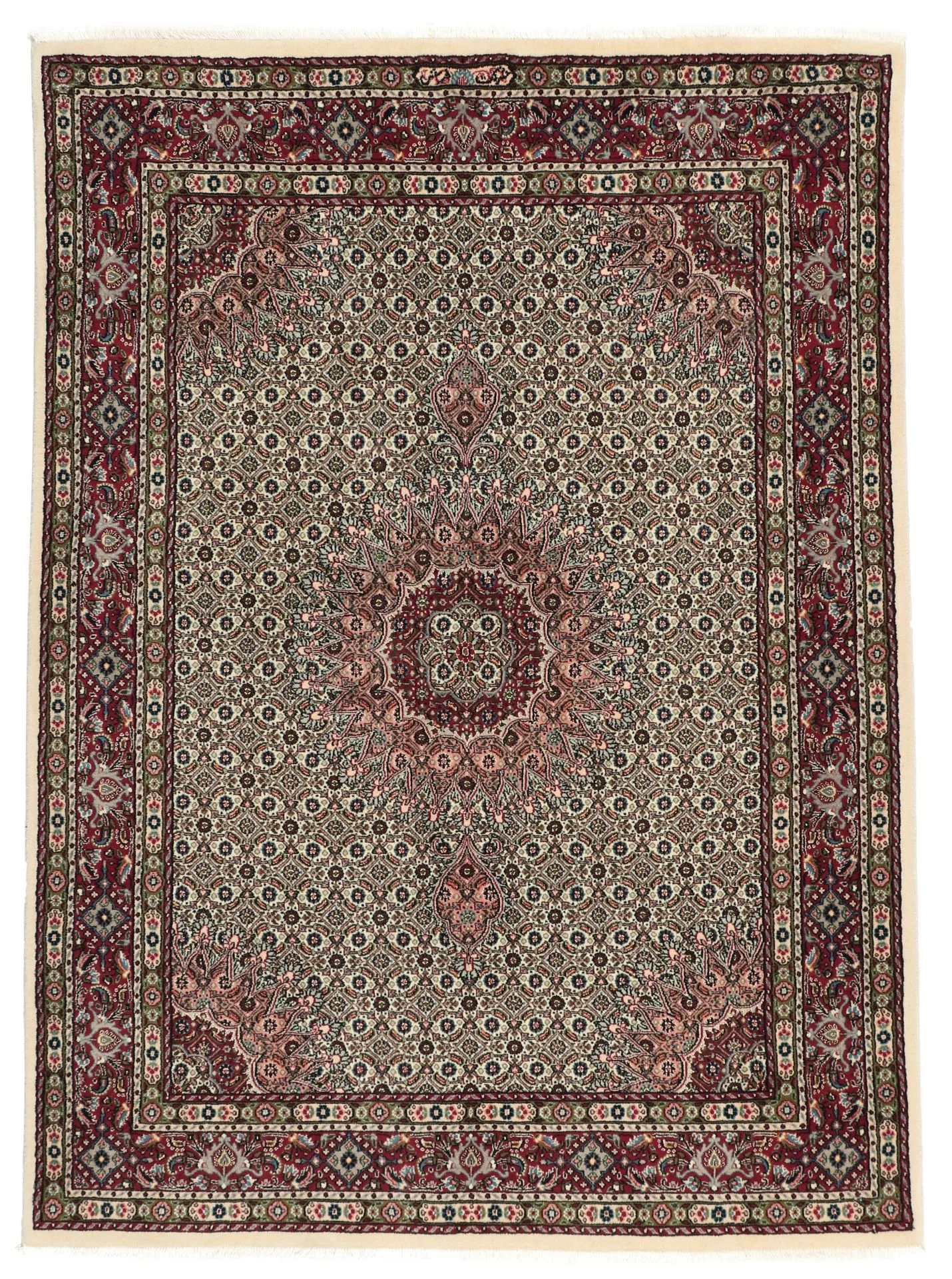 Hand-Knotted Moud Persian Rug, 150 × 200 cm, Wool