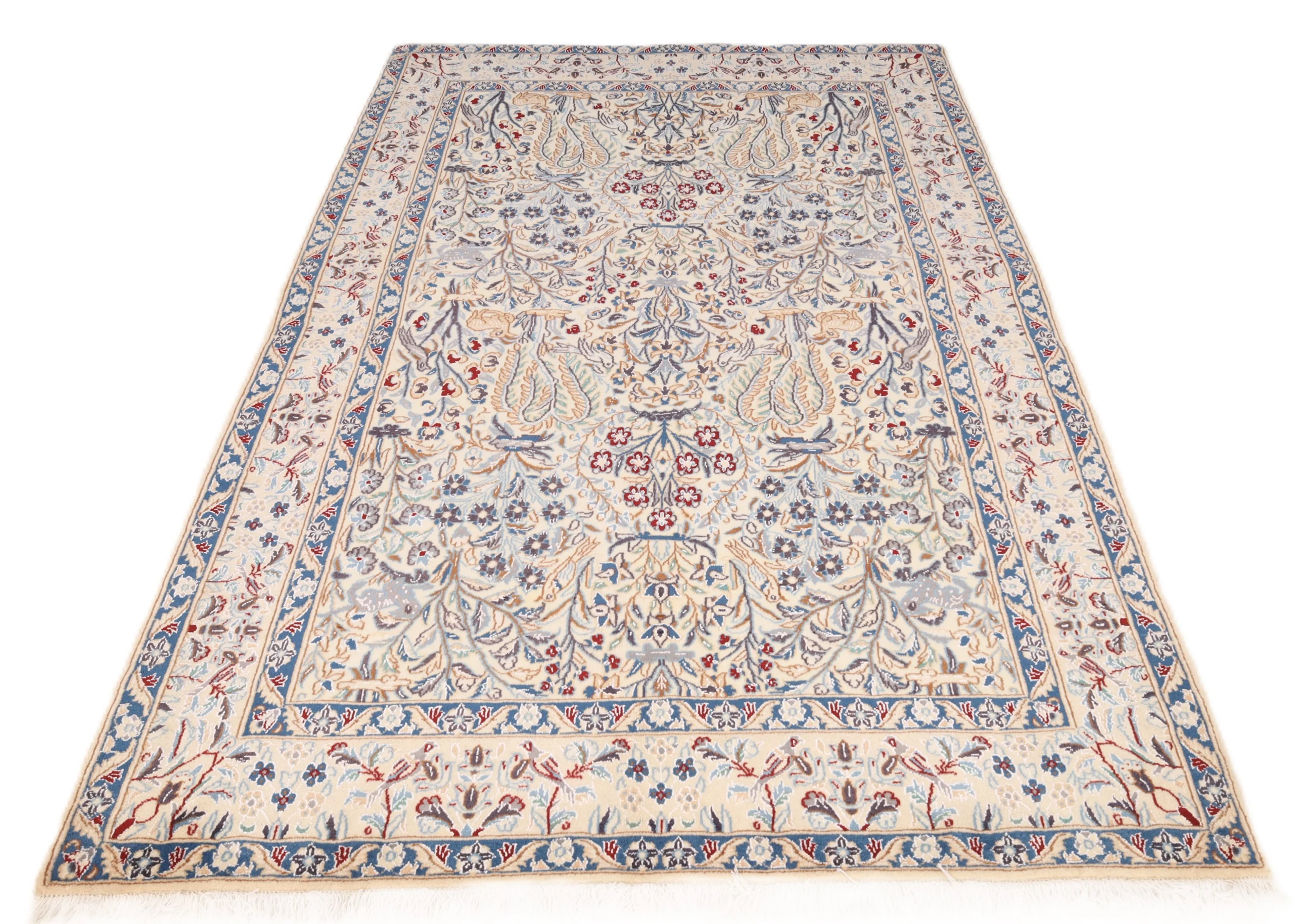 Hand-Knotted Nain Persian Rug, 196 × 128 cm, Wool - Image 8