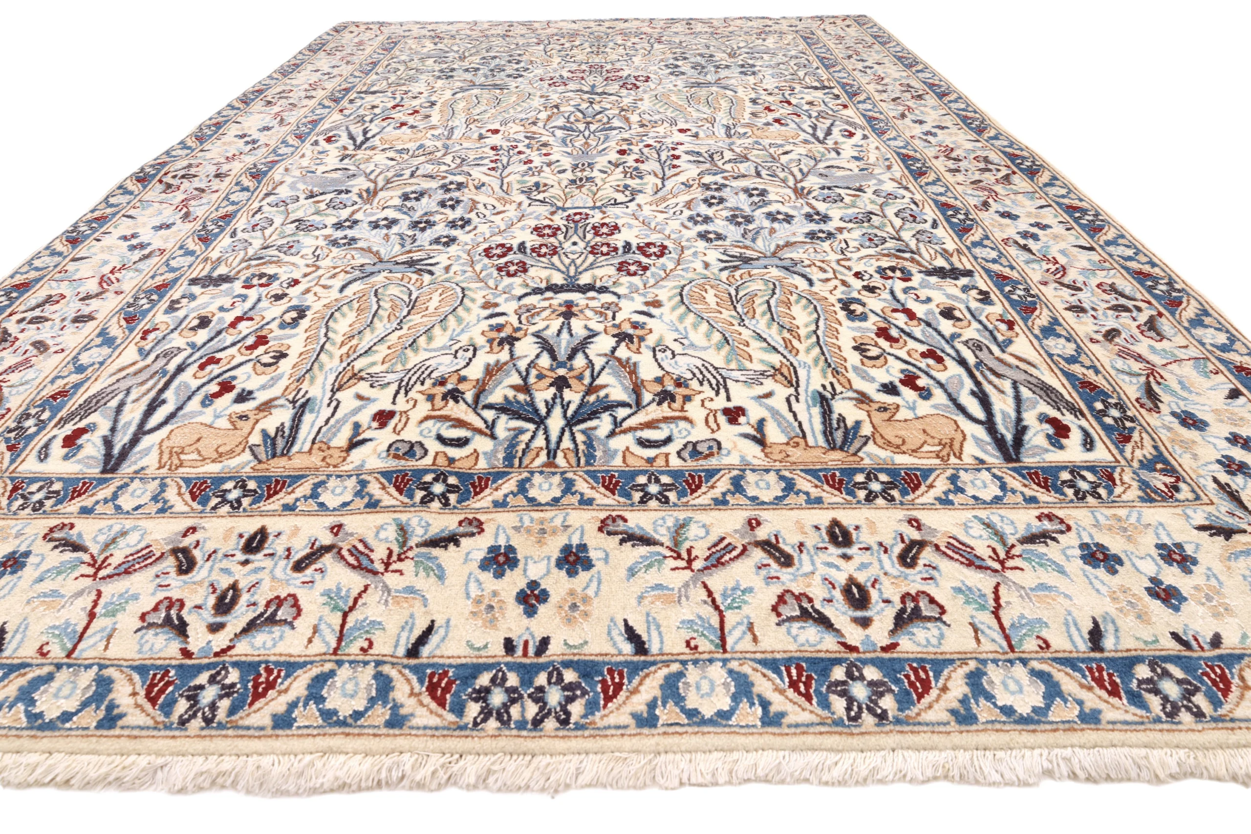 Hand-Knotted Nain Persian Rug, 196 × 128 cm, Wool - Image 9