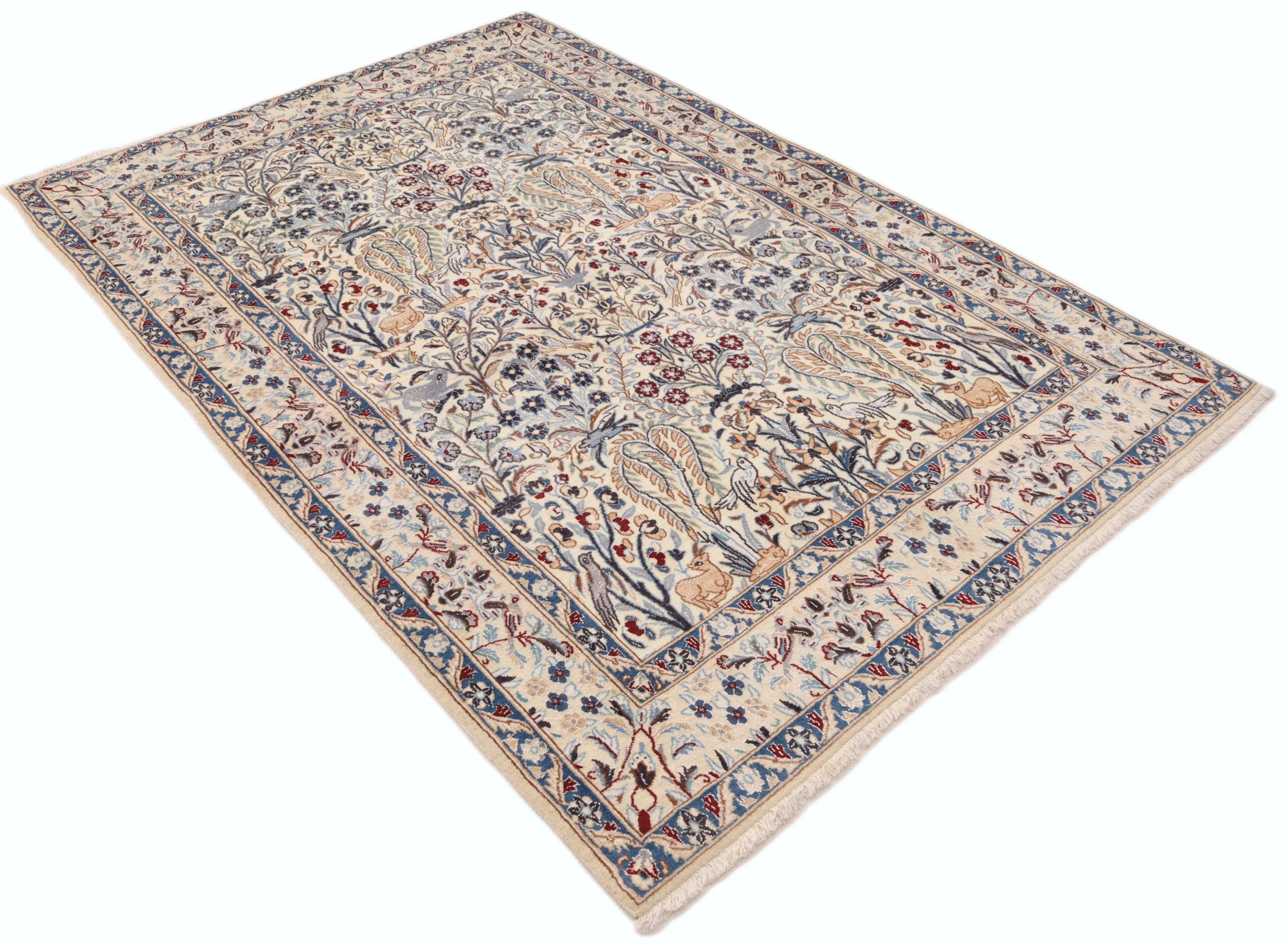 Hand-Knotted Nain Persian Rug, 196 × 128 cm, Wool - Image 11