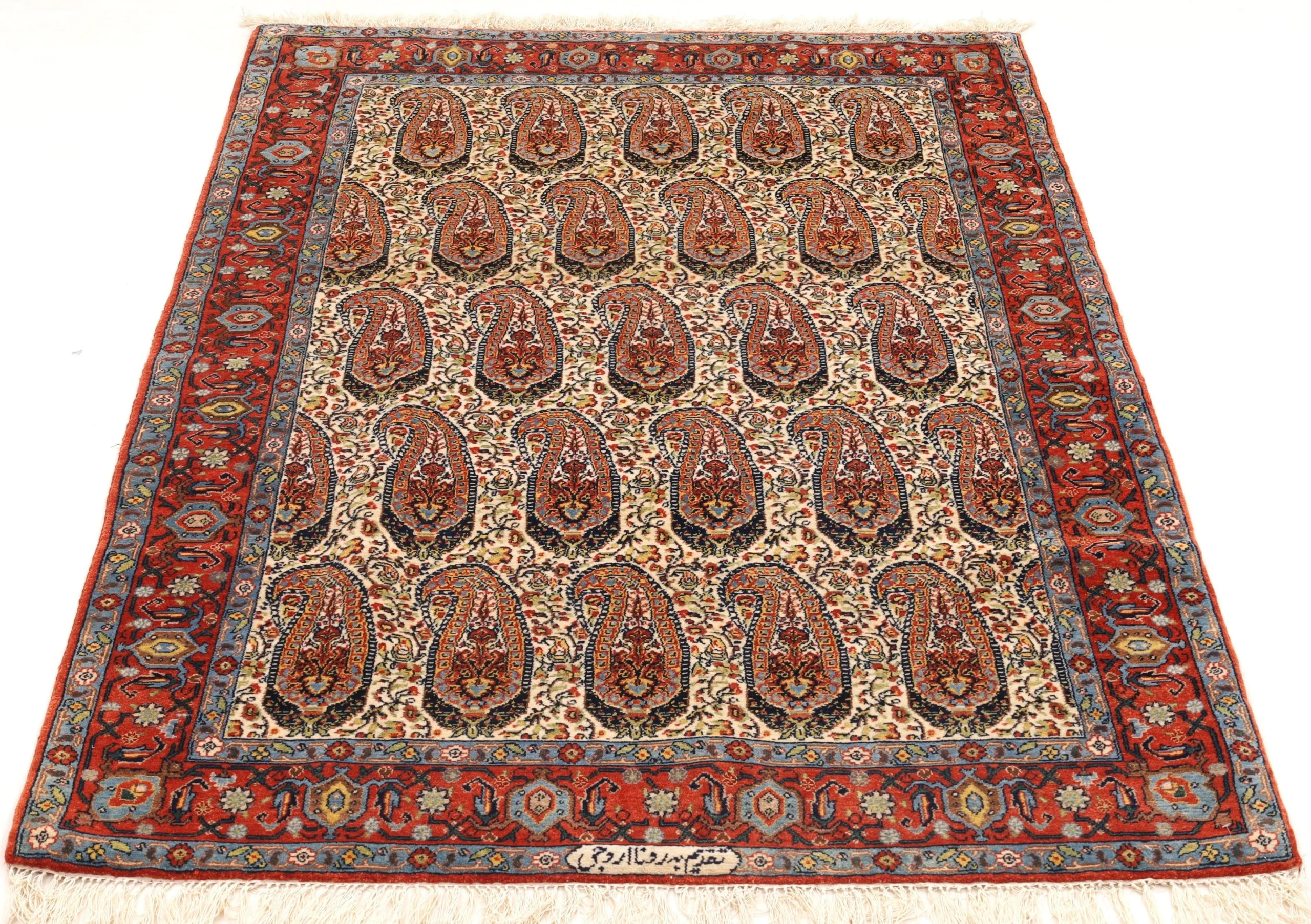 Senneh Persian Rug 176 × 117 cm in Wool & Silk, hand-knotted - Image 5