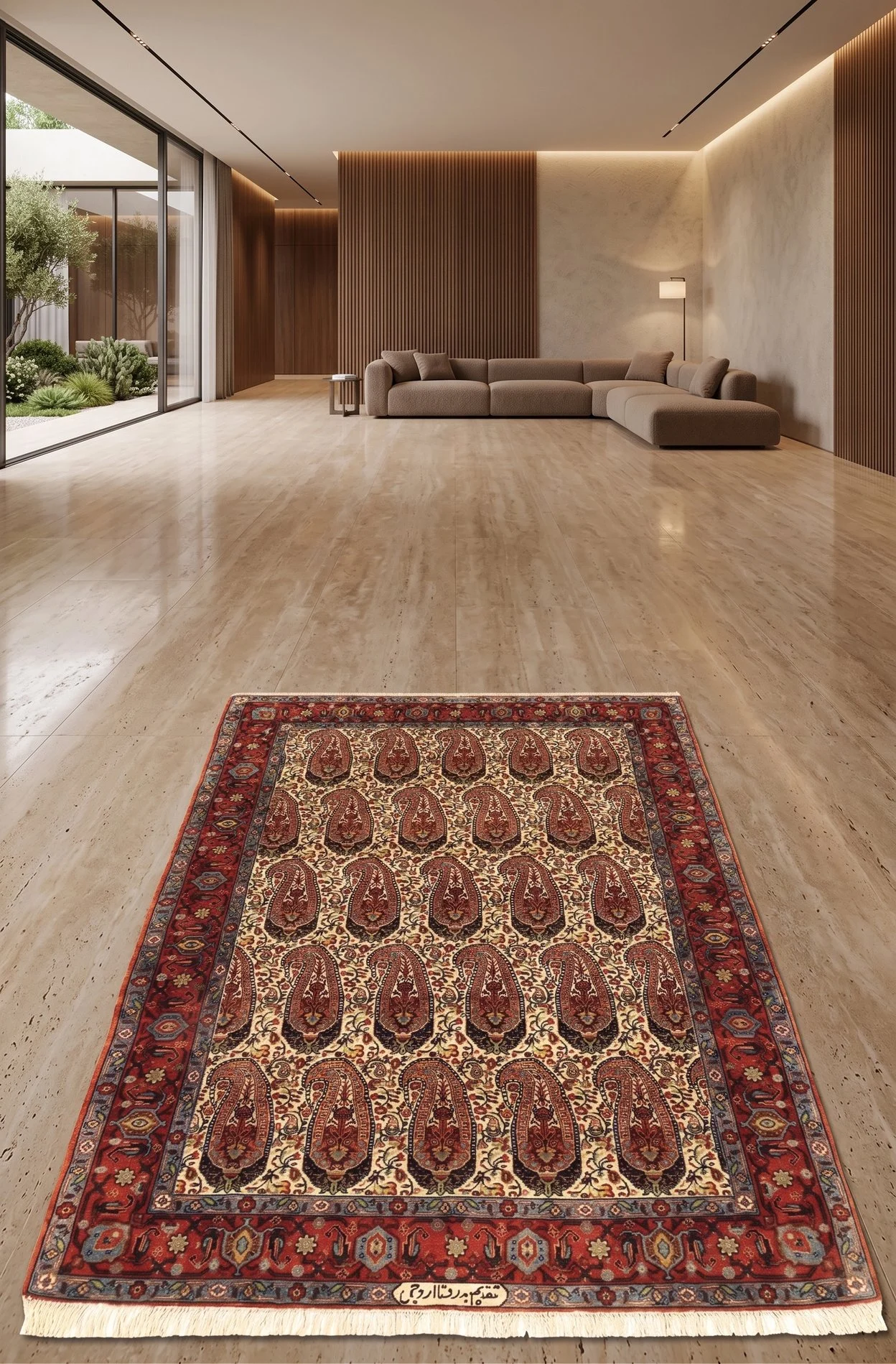 Senneh Persian Rug 176 × 117 cm in Wool & Silk, hand-knotted - Image 8