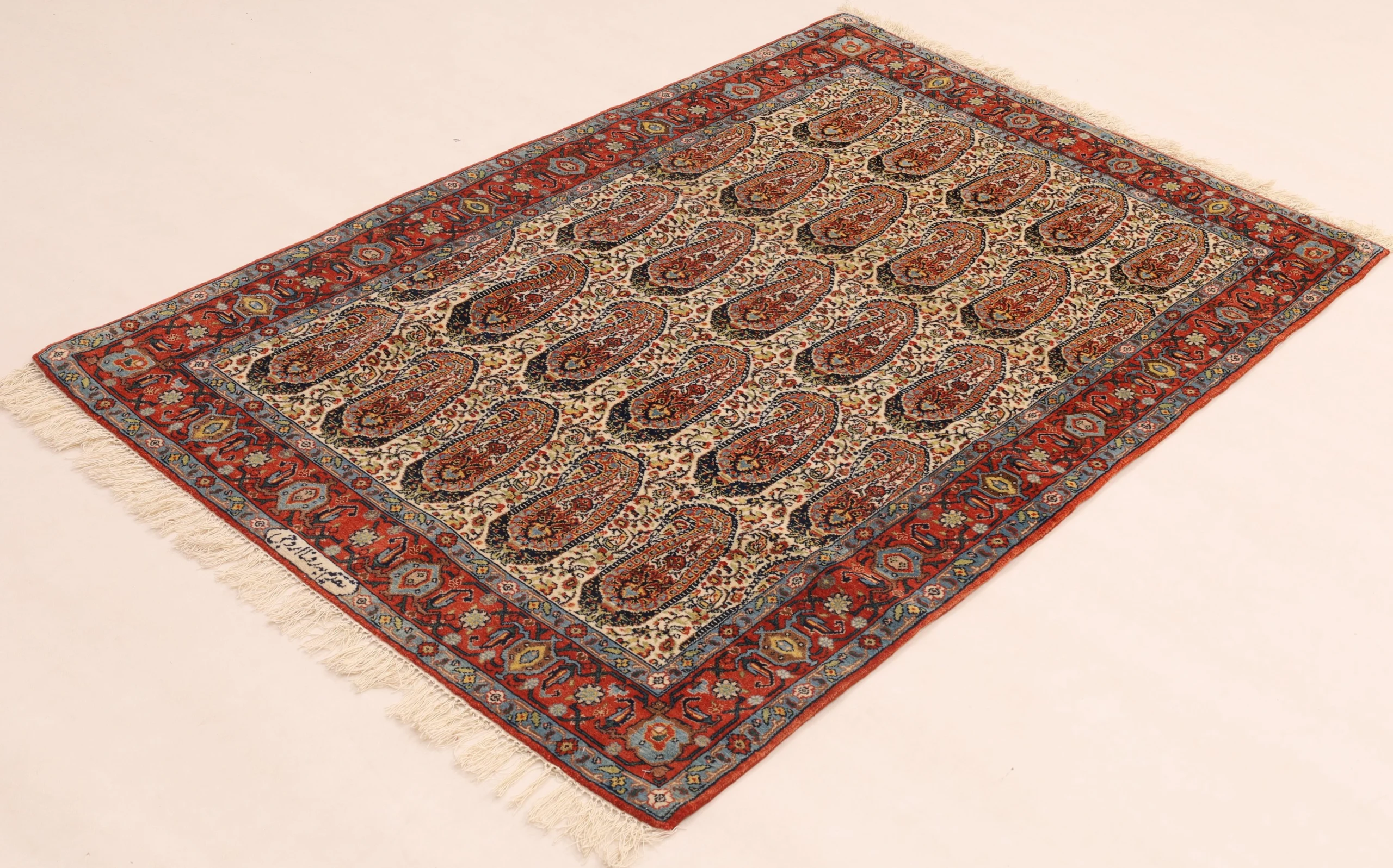 Senneh Persian Rug 176 × 117 cm in Wool & Silk, hand-knotted - Image 10
