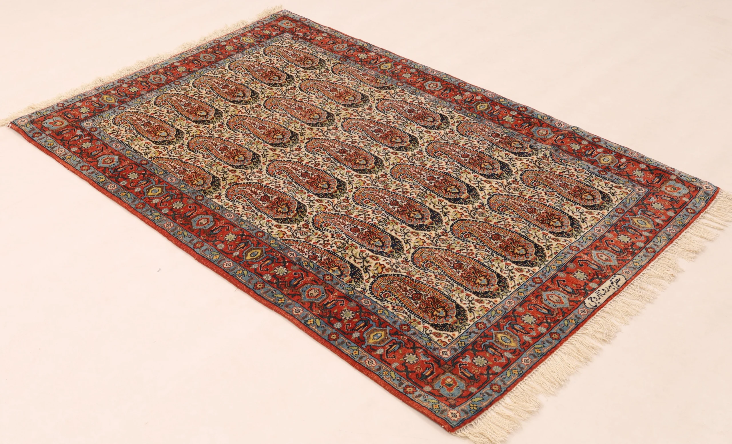 Senneh Persian Rug 176 × 117 cm in Wool & Silk, hand-knotted - Image 11