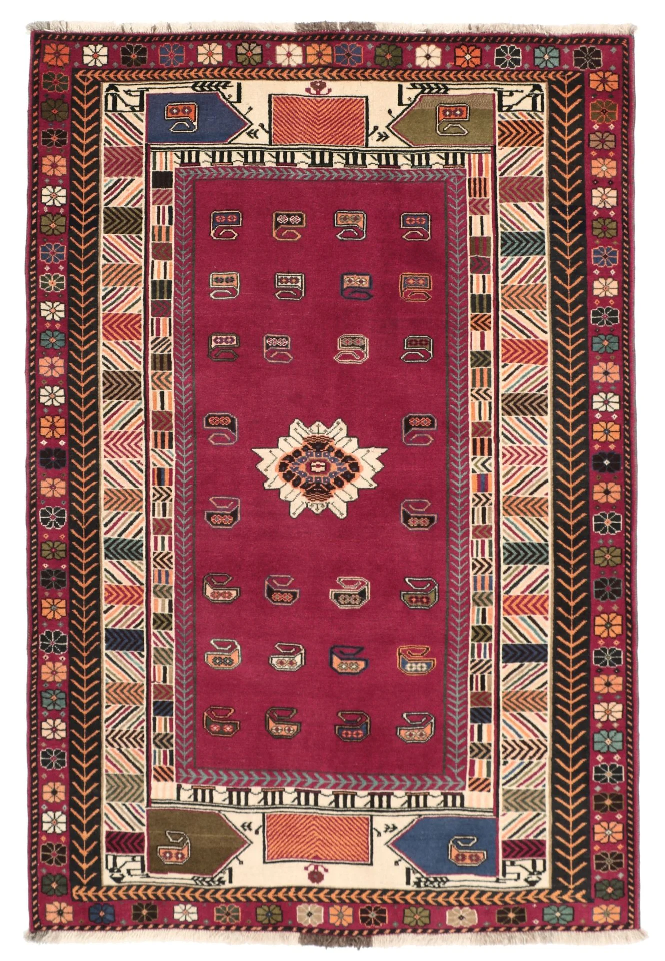 Wool Qashqai Persian Rug 122 × 180 cm, hand-knotted
