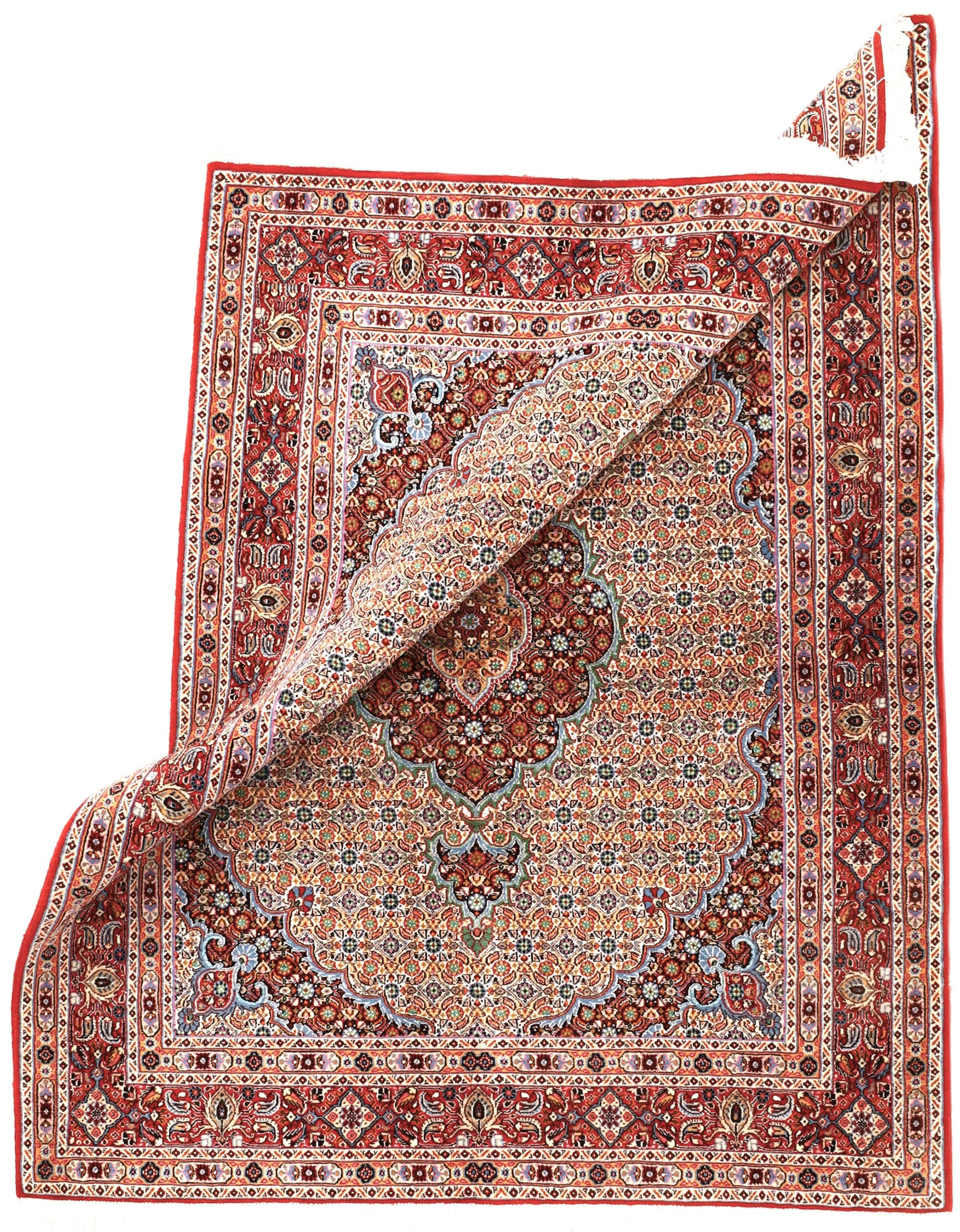 Alternative view of Hand-Knotted Moud Persian Rug, 192 × 152 cm, Wool & Silk