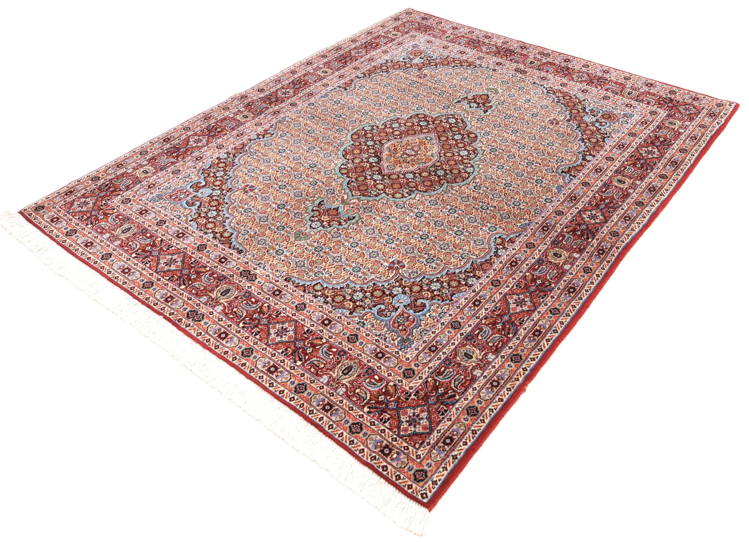 Hand-Knotted Moud Persian Rug, 192 × 152 cm, Wool & Silk - Image 5