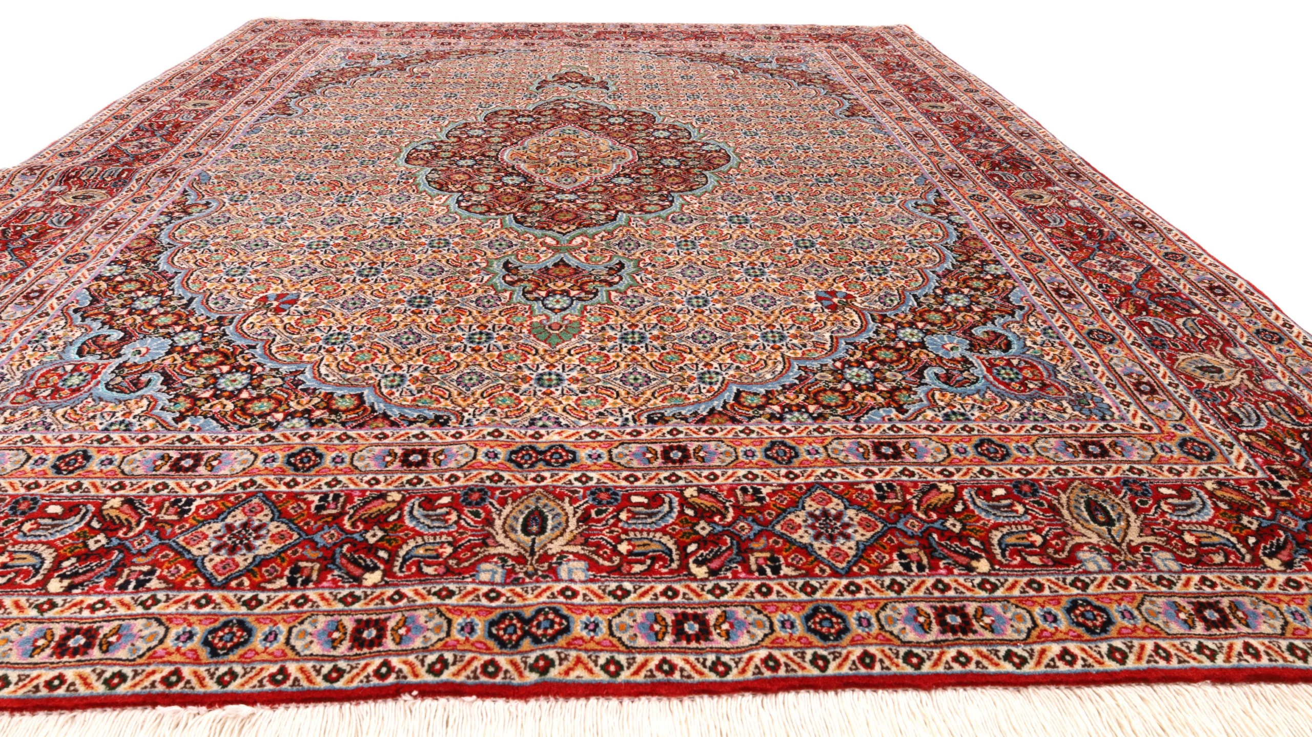 Hand-Knotted Moud Persian Rug, 192 × 152 cm, Wool & Silk - Image 7