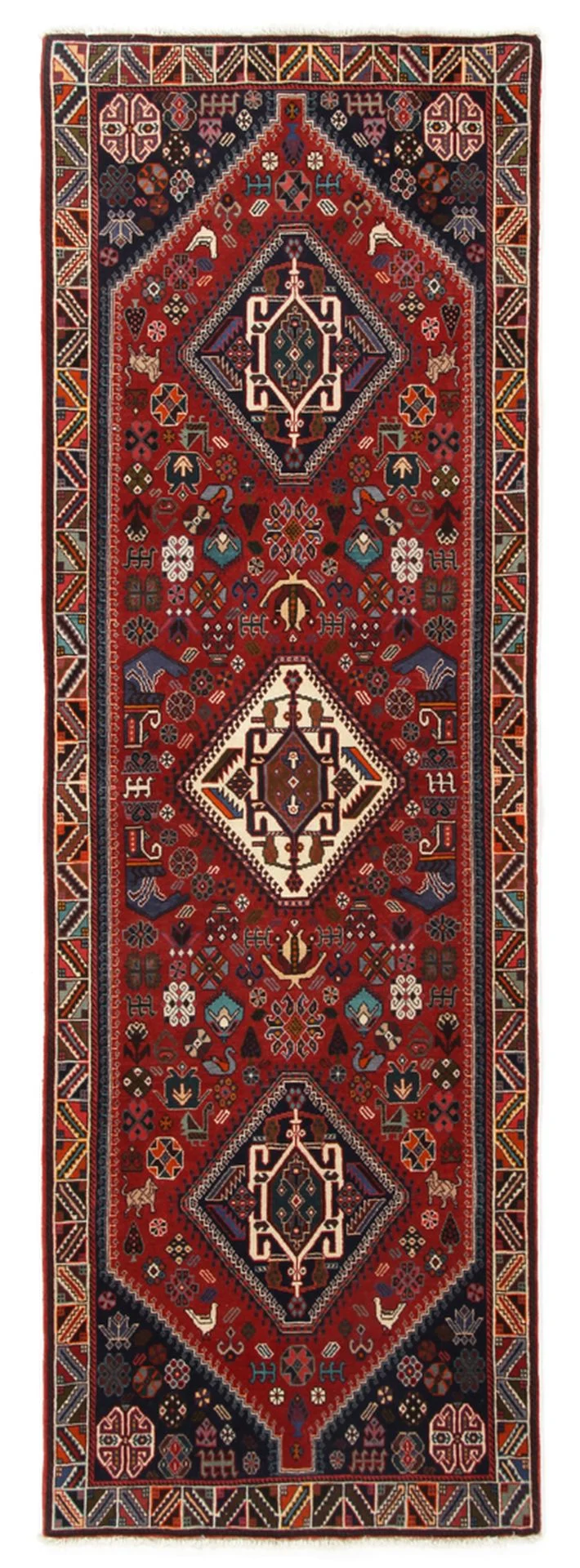 Wool Qashqai Persian Rug 83 × 252 cm, hand-knotted