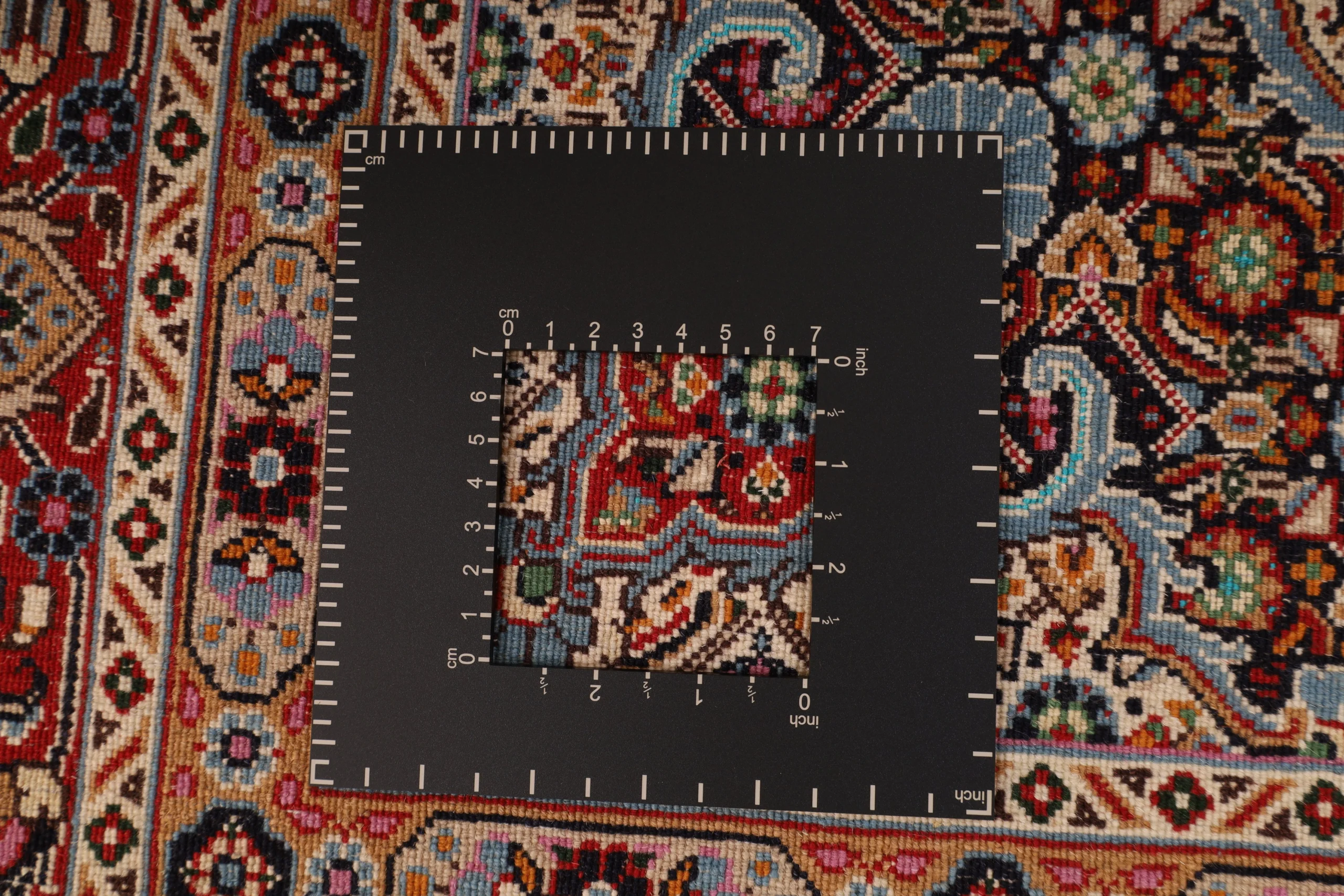Hand-Knotted Moud Persian Rug, 192 × 152 cm, Wool & Silk - Image 9