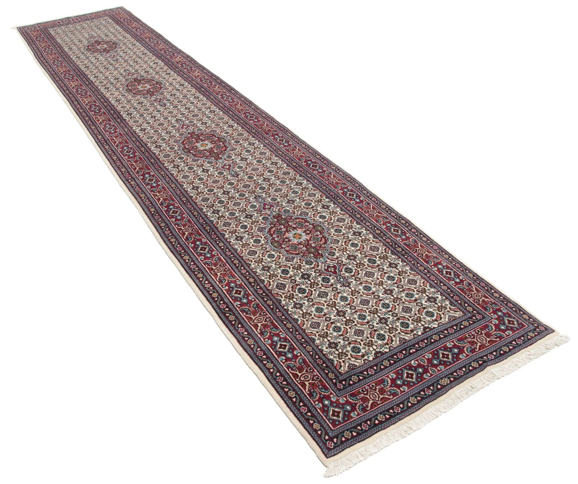 Alternative view of Hand-Knotted Moud Persian Rug, 80 × 390 cm, Wool