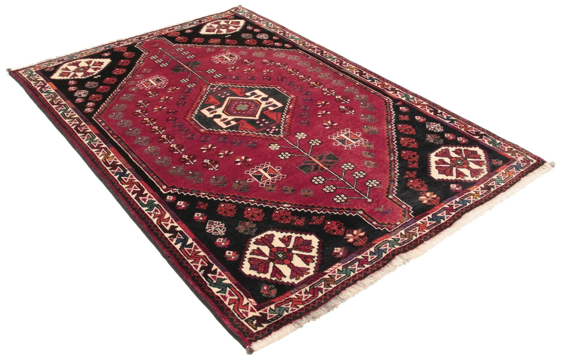 Alternative view of Hand-Knotted Qashqai Persian Rug, 120 × 170 cm, Wool