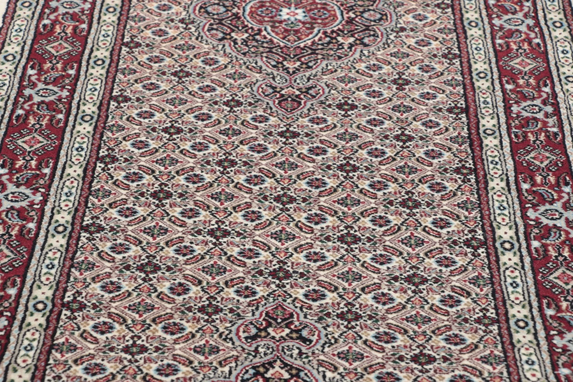 Hand-Knotted Moud Persian Rug, 80 × 392 cm, Wool - Image 4