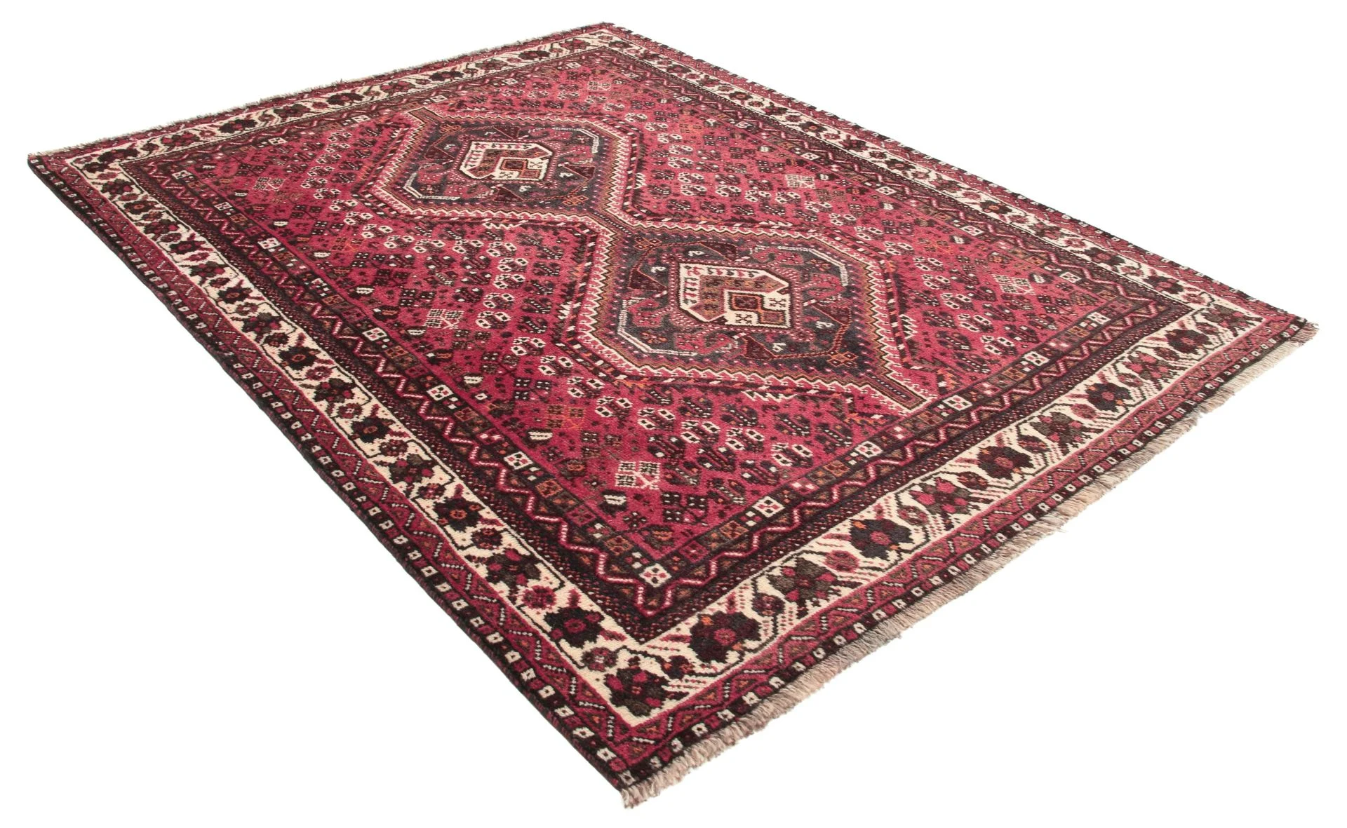 Alternative view of Hand-Knotted Qashqai Persian Rug, 162 × 207 cm, Wool