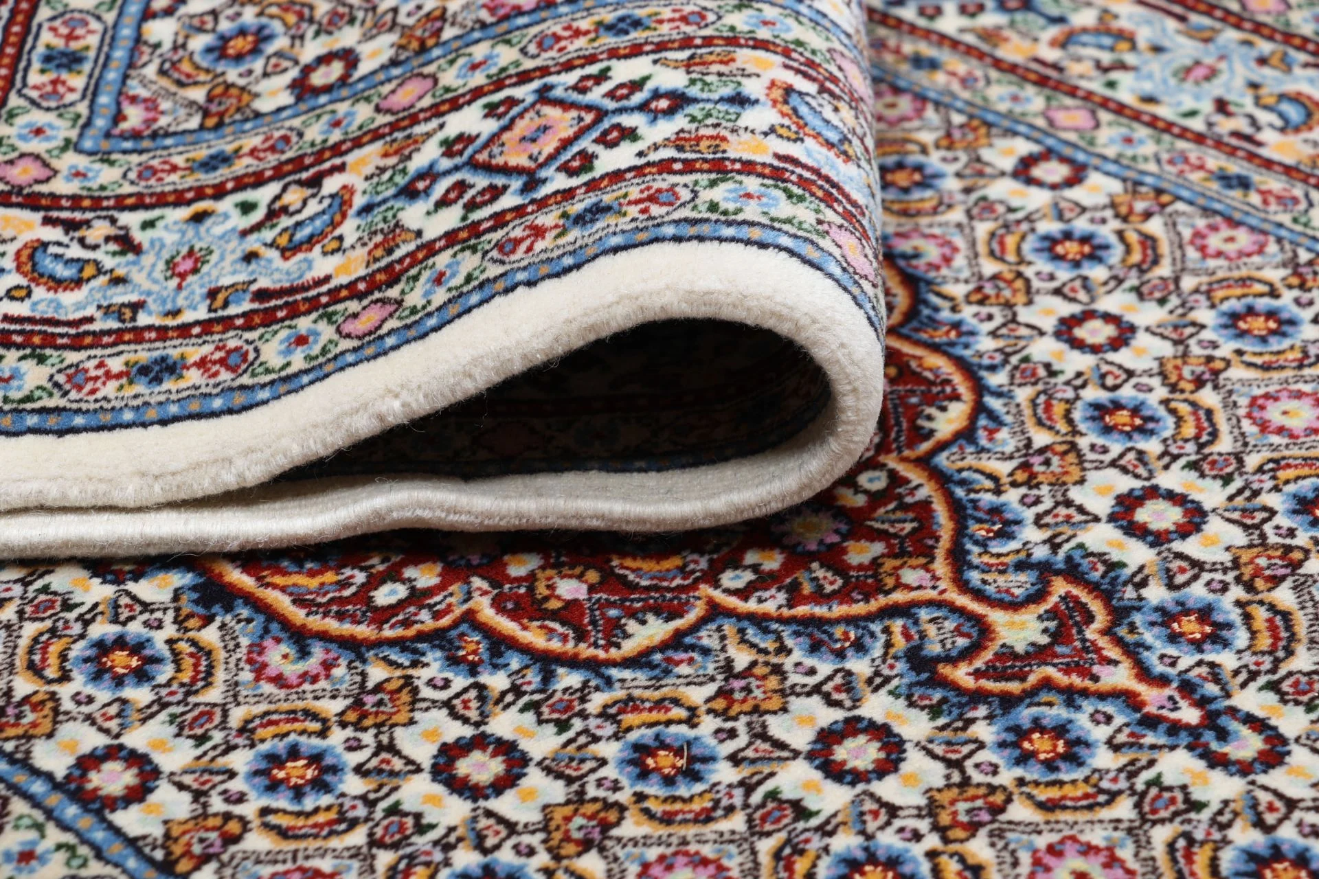 Hand-Knotted Moud Persian Rug, 82 × 402 cm, Wool - Image 10