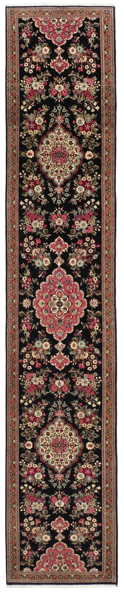 Qom Persian Rug 81 × 443 cm in Wool, hand-knotted