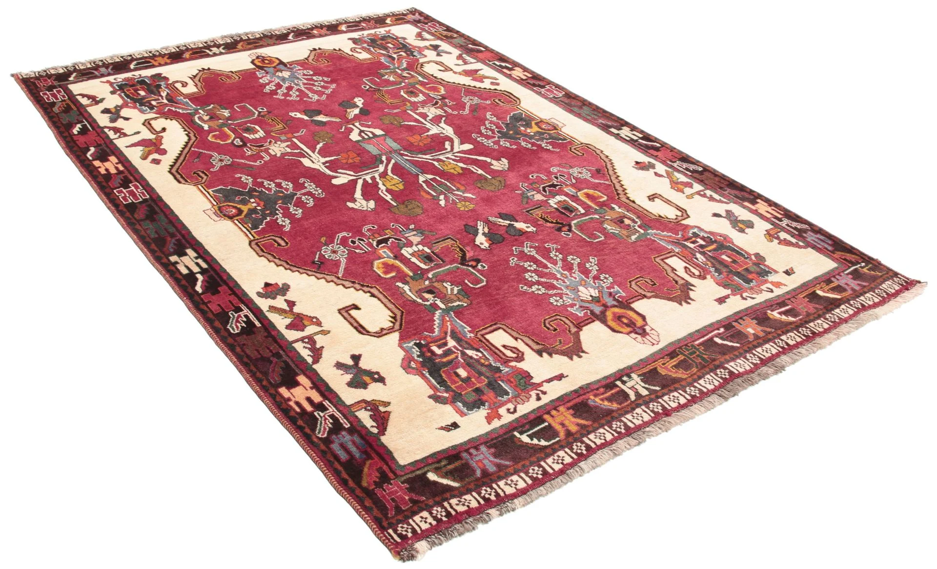 Alternative view of Wool Qashqai Persian Rug 130 × 196 cm, hand-knotted