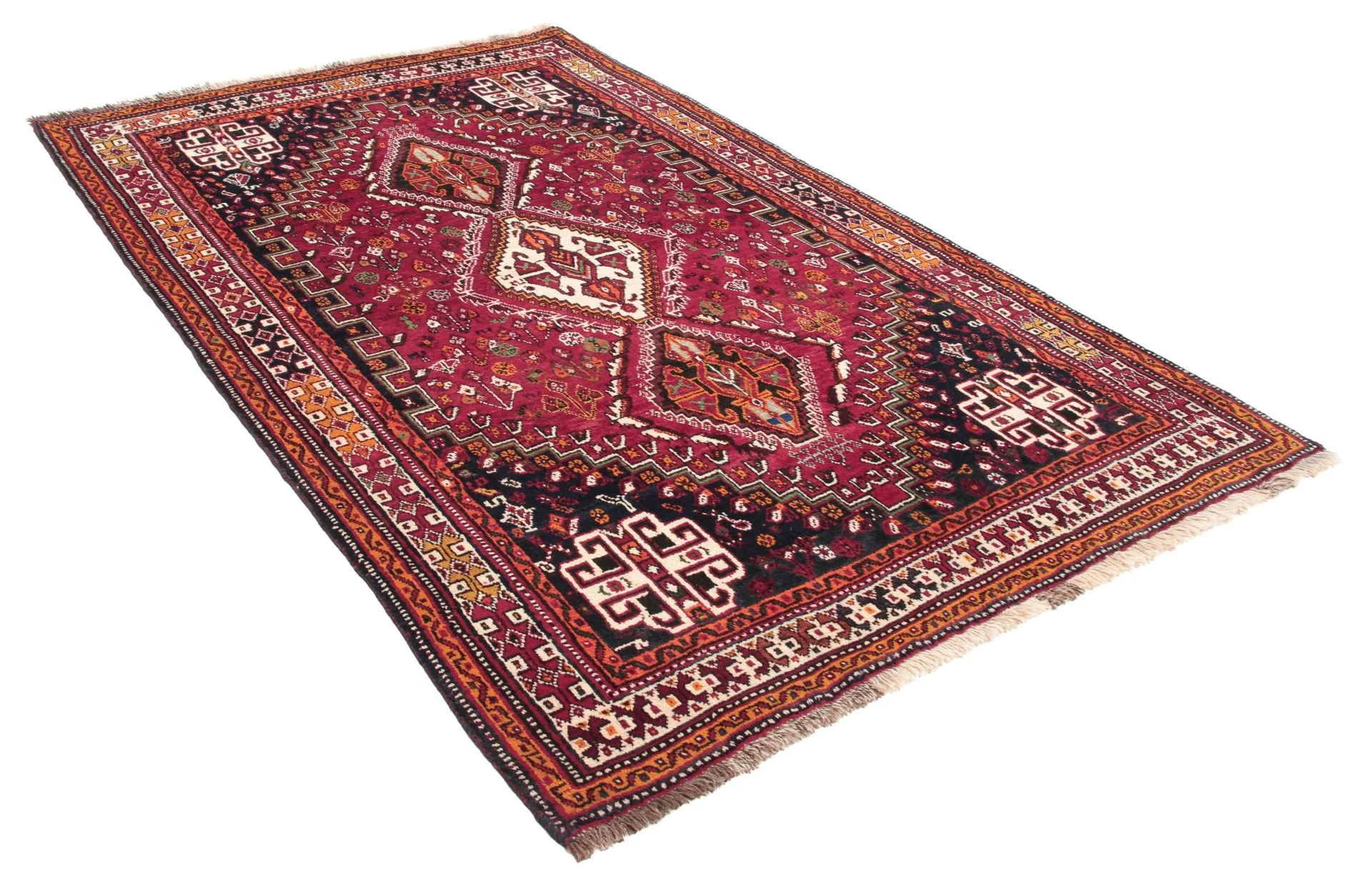 Alternative view of Hand-Knotted Qashqai Persian Rug, 125 × 202 cm, Wool