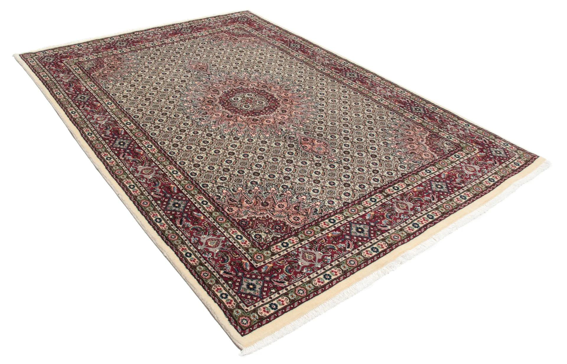 Alternative view of Hand-Knotted Moud Persian Rug, 150 × 200 cm, Wool