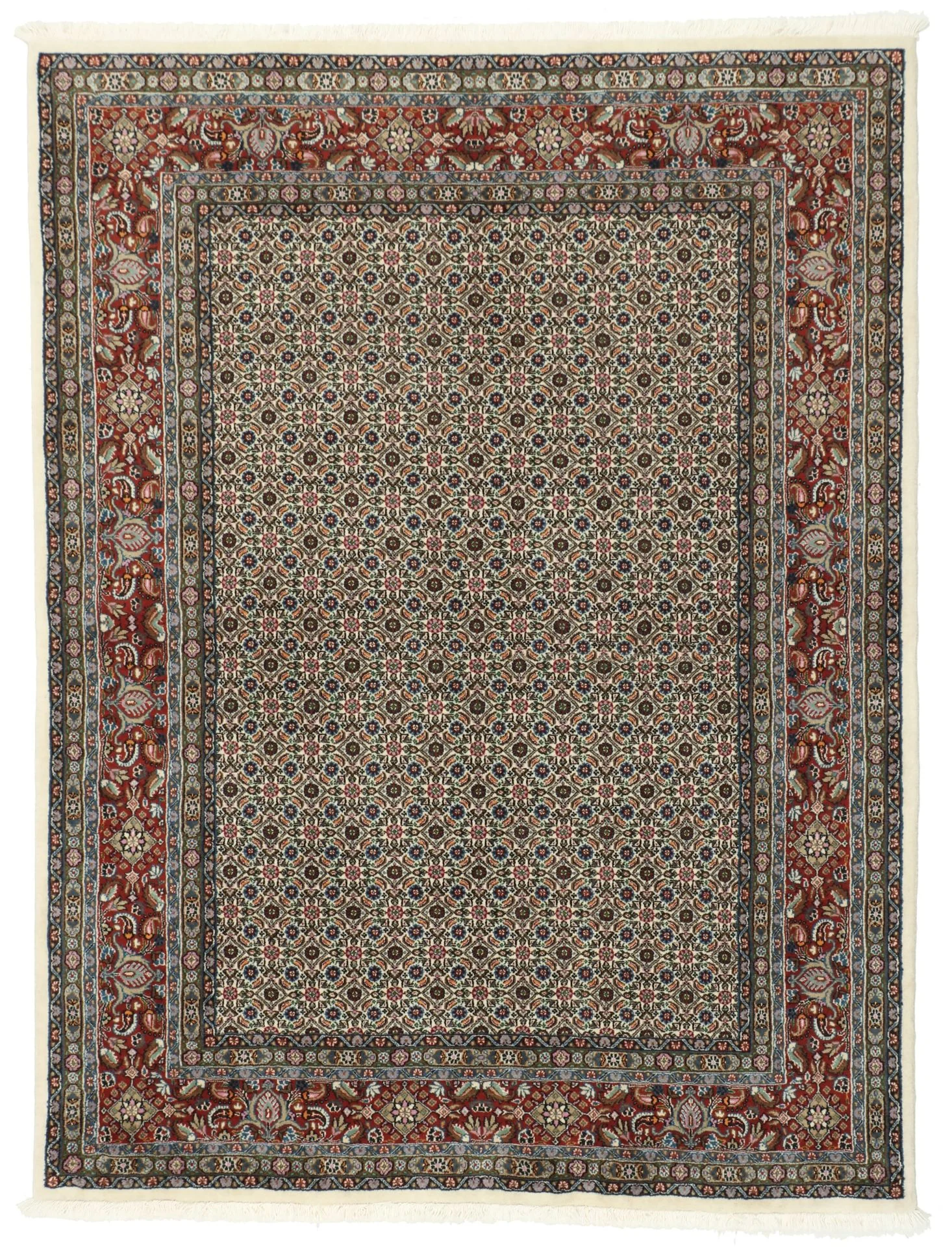 Hand-Knotted Moud Persian Rug, 150 × 200 cm, Wool