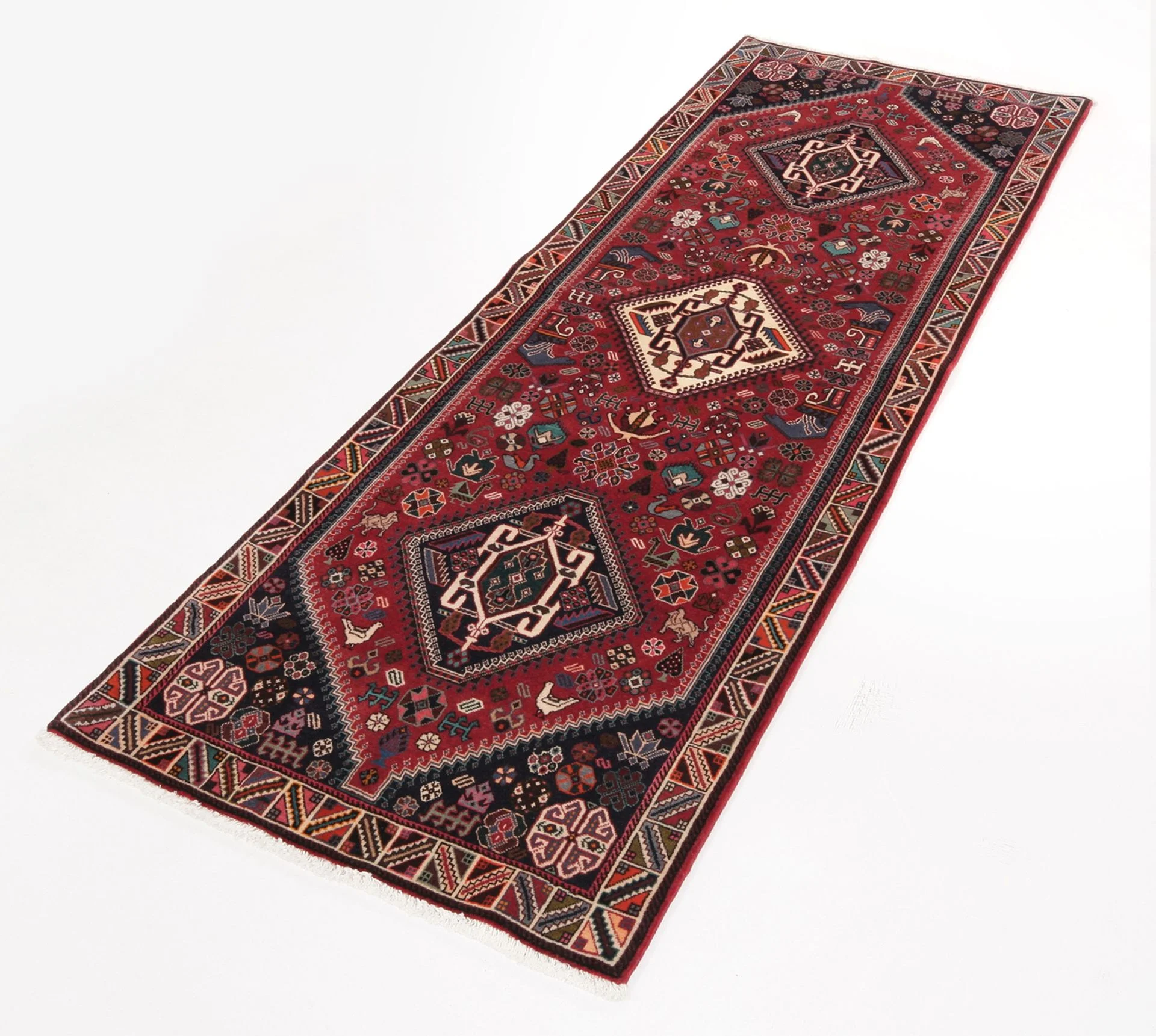 Alternative view of Wool Qashqai Persian Rug 83 × 252 cm, hand-knotted