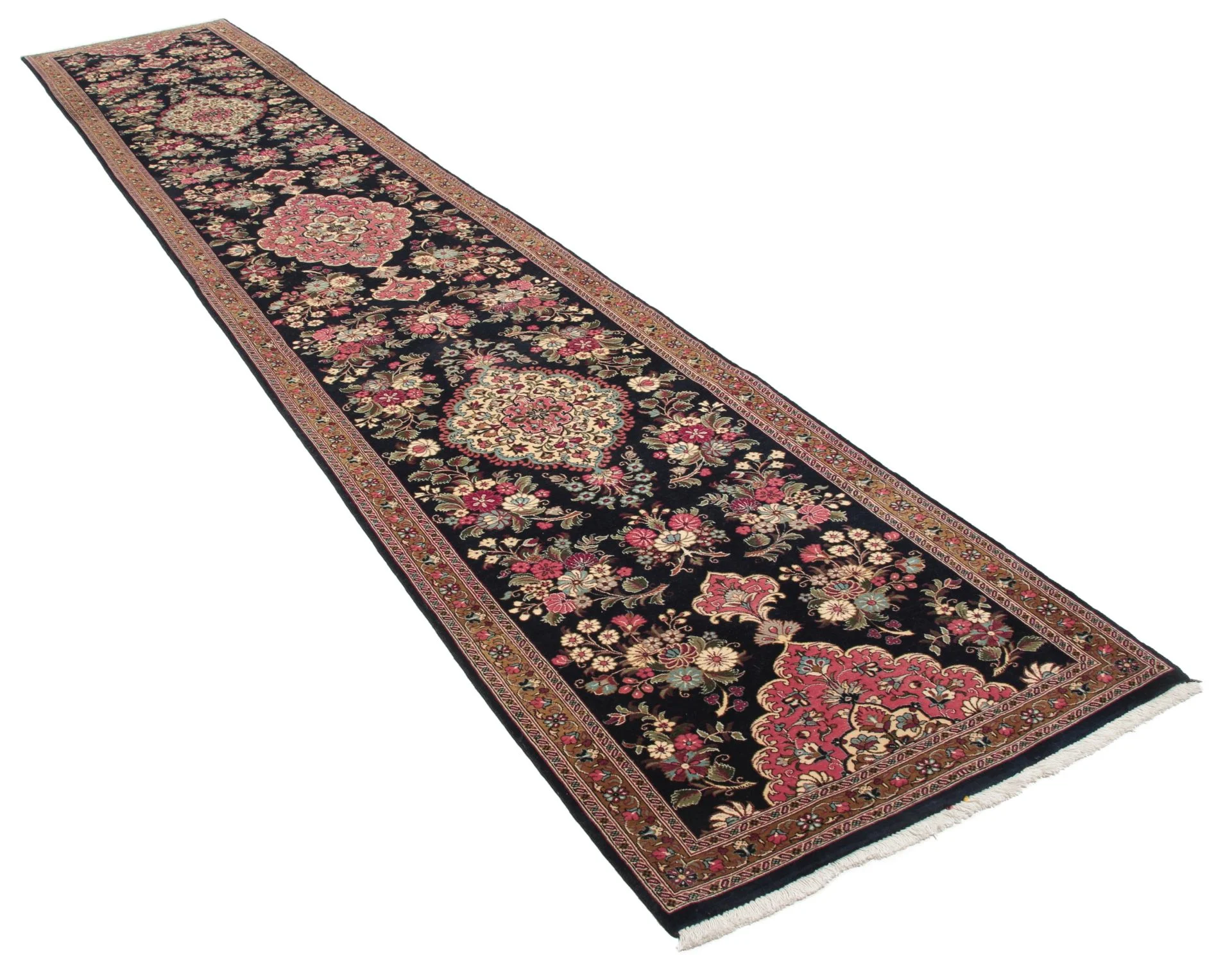 Alternative view of Qom Persian Rug 81 × 443 cm in Wool, hand-knotted