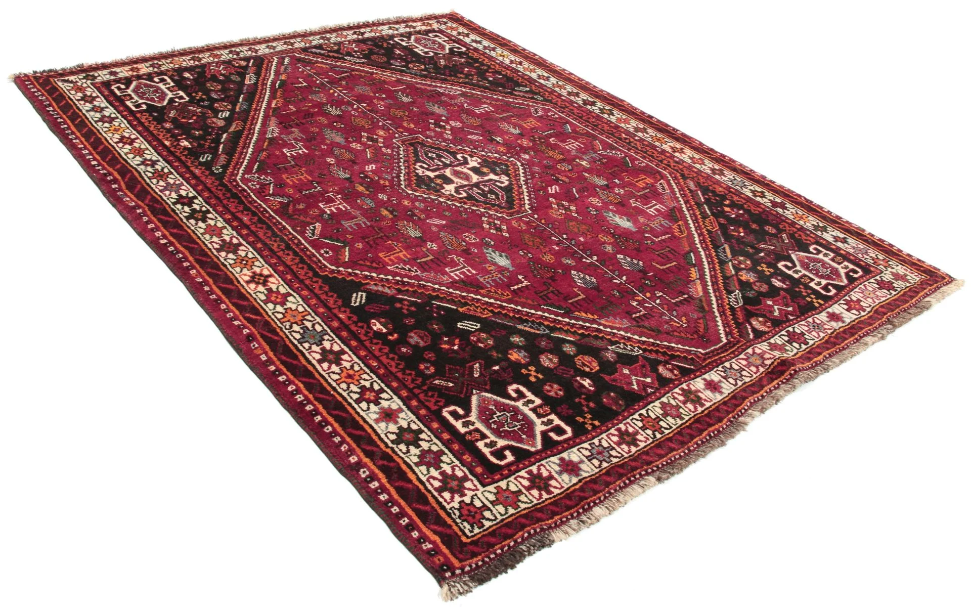 Alternative view of Wool Qashqai Persian Rug 154 × 194 cm, hand-knotted
