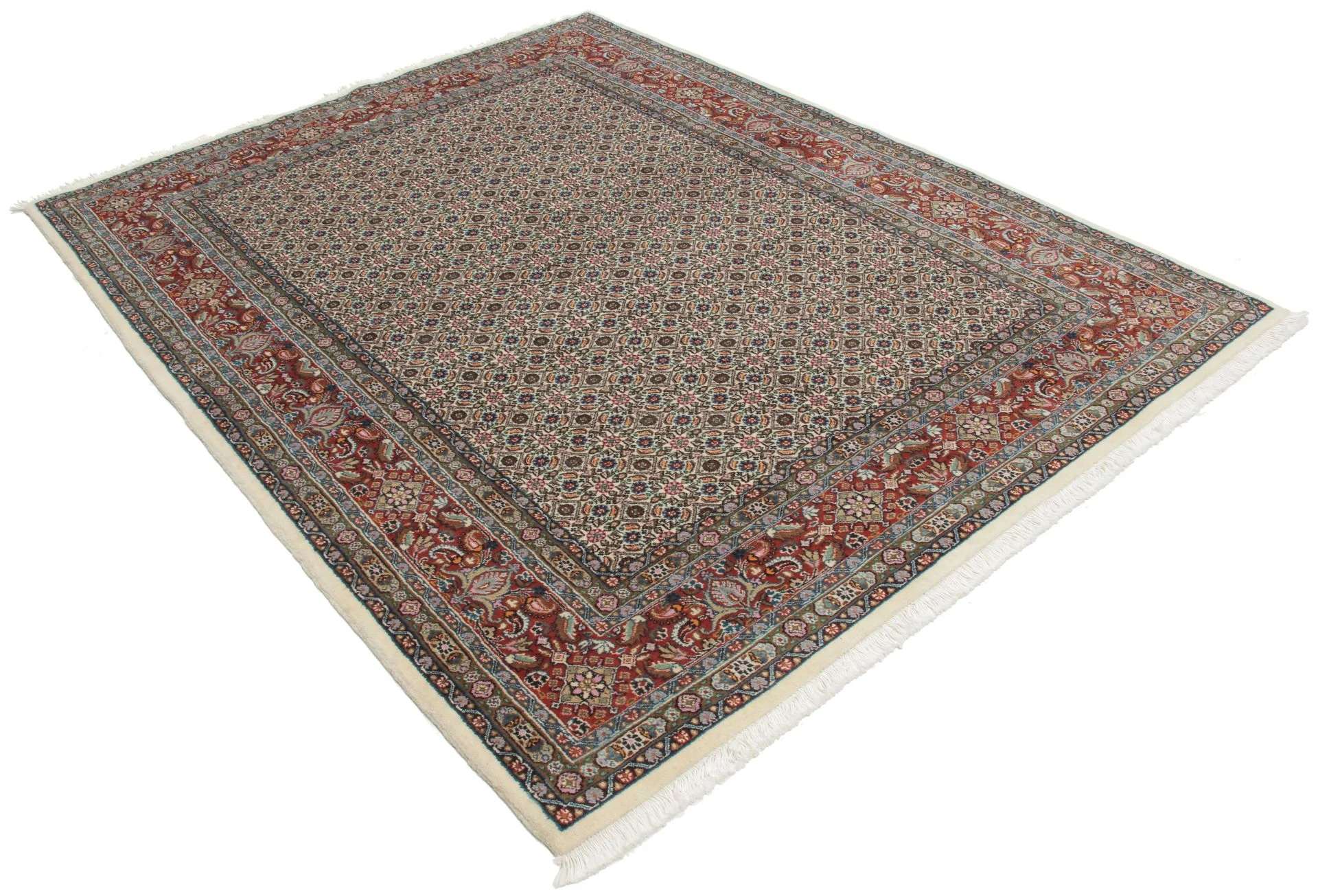 Alternative view of Hand-Knotted Moud Persian Rug, 150 × 200 cm, Wool