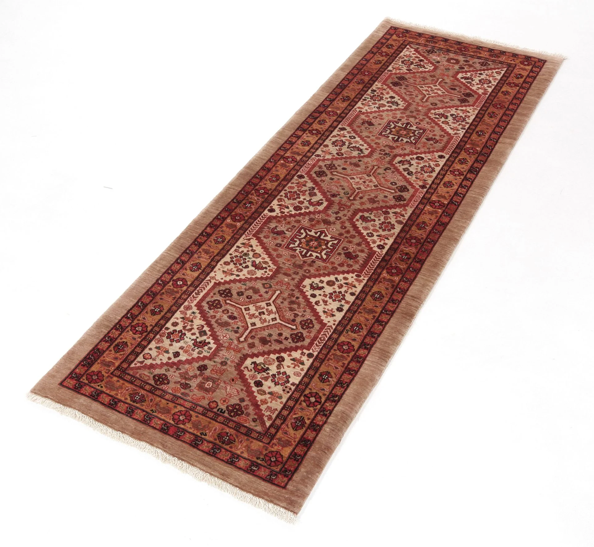 Alternative view of Hand-Knotted Qashqai Persian Rug, 81 × 254 cm, Wool