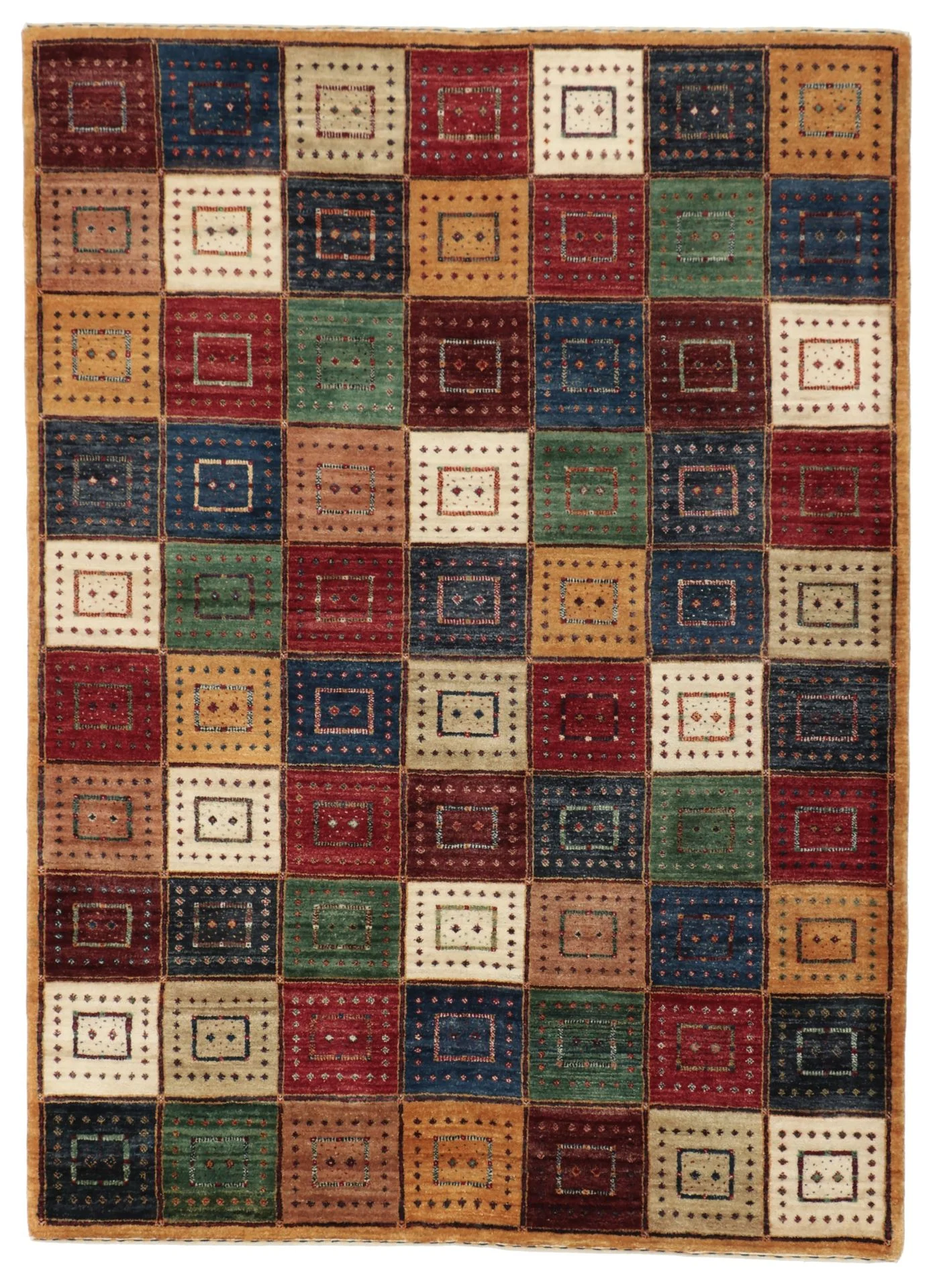Hand-Knotted Loribaft Indian Rug, 145 × 198 cm, Wool