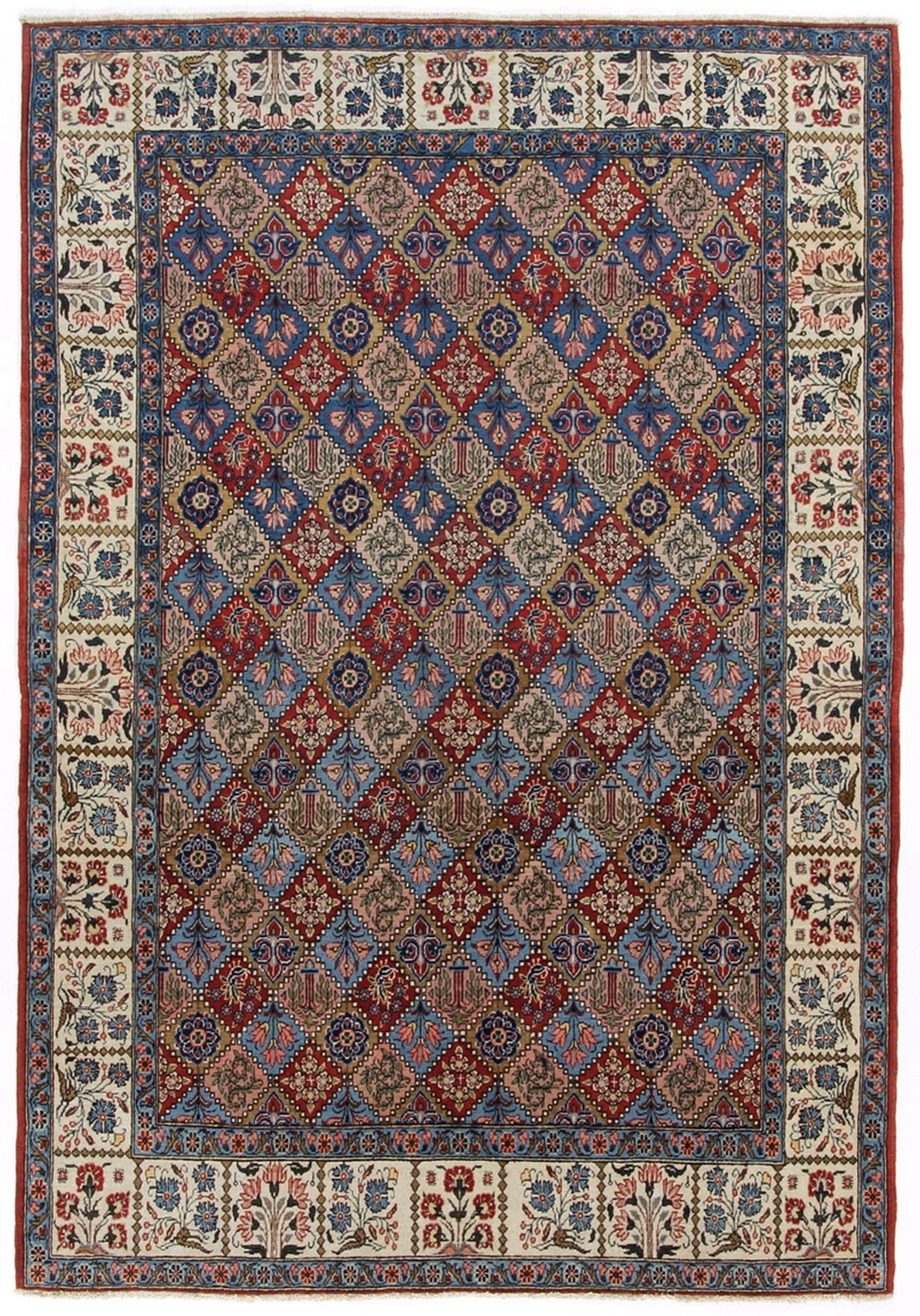 Hand-Knotted Qom Persian Rug, 140 × 207 cm, Wool