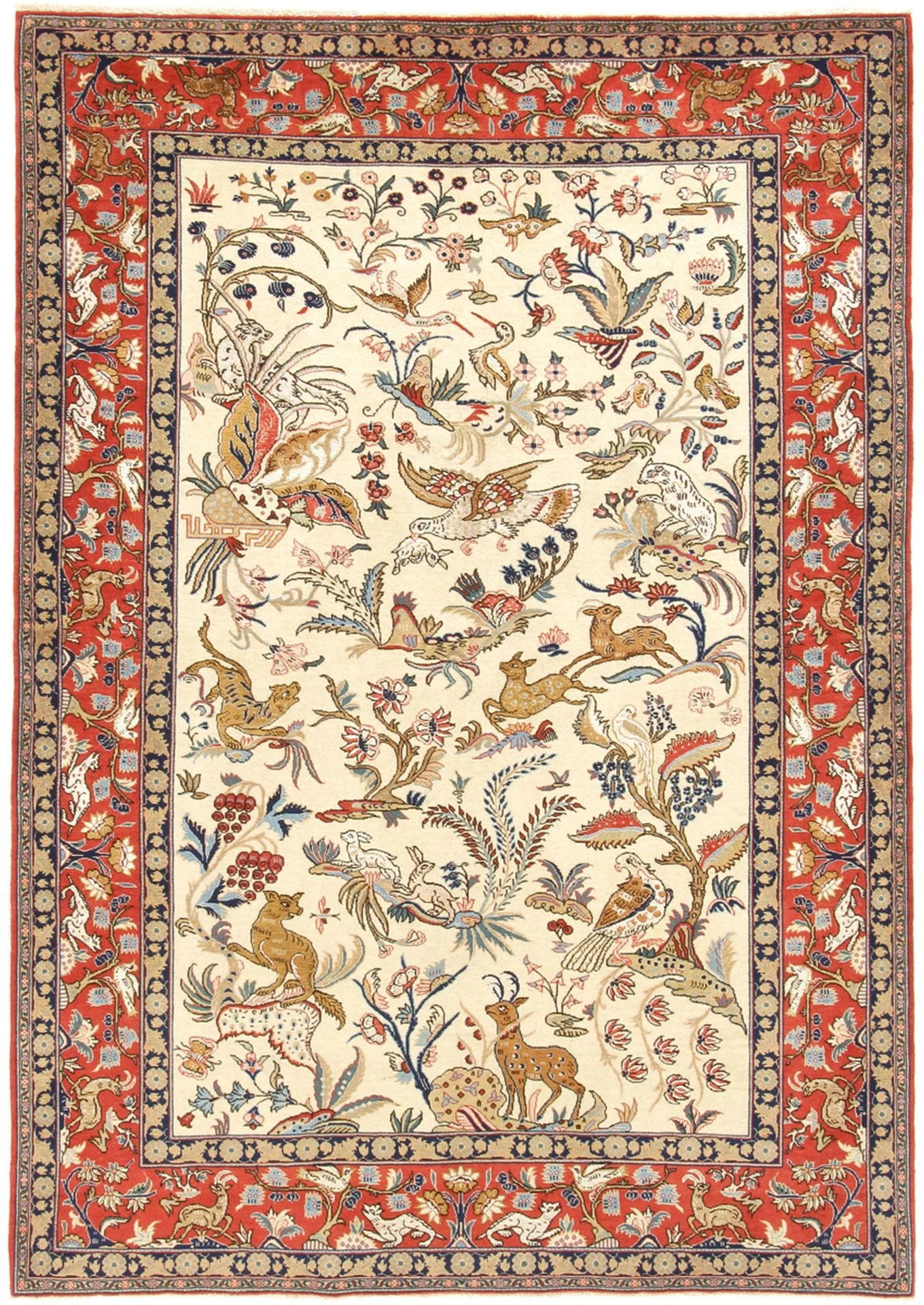 Qom Persian Rug 140 × 205 cm in Wool, hand-knotted