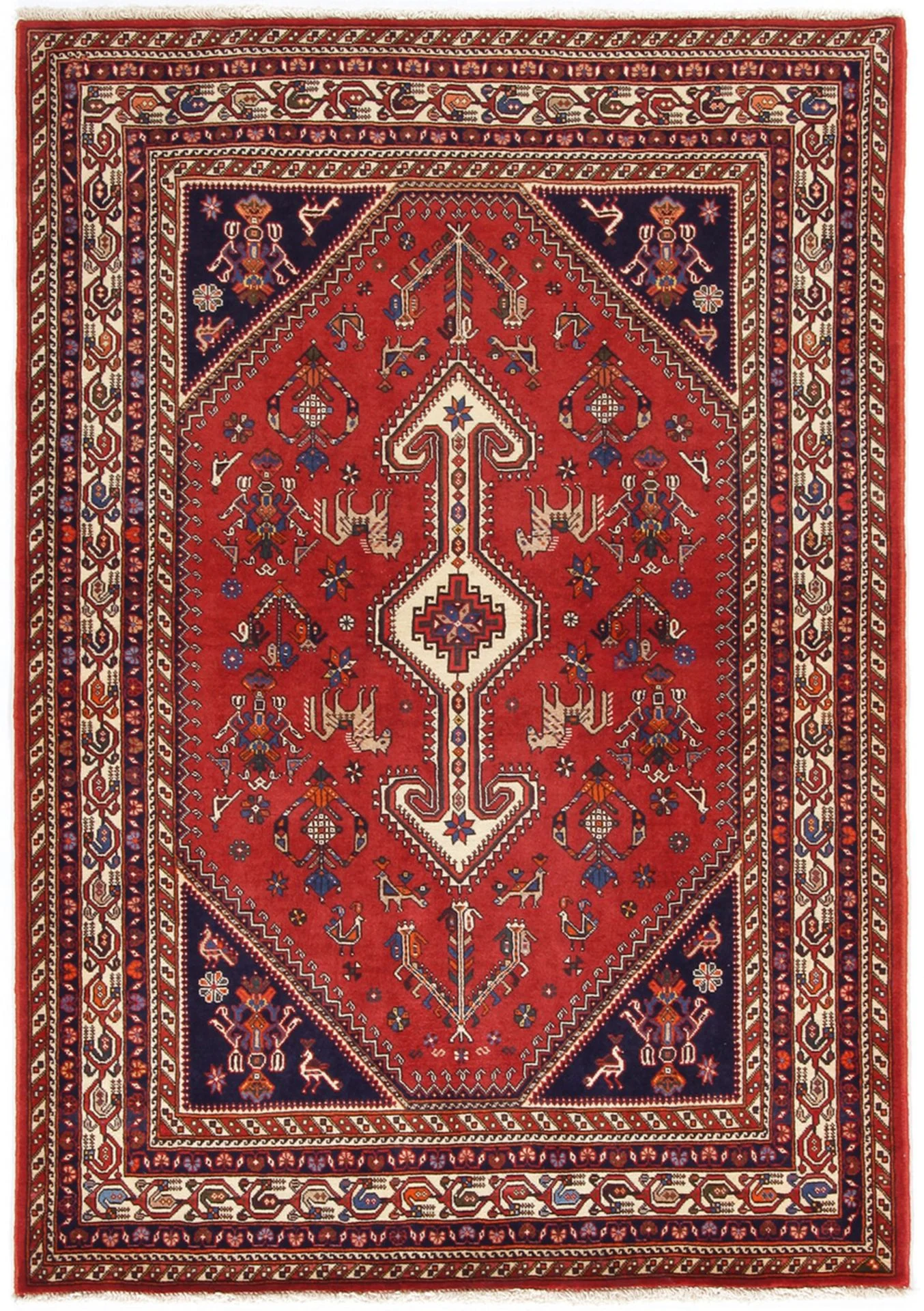 Hand-Knotted Persian Rug, 122 × 180 cm, Wool