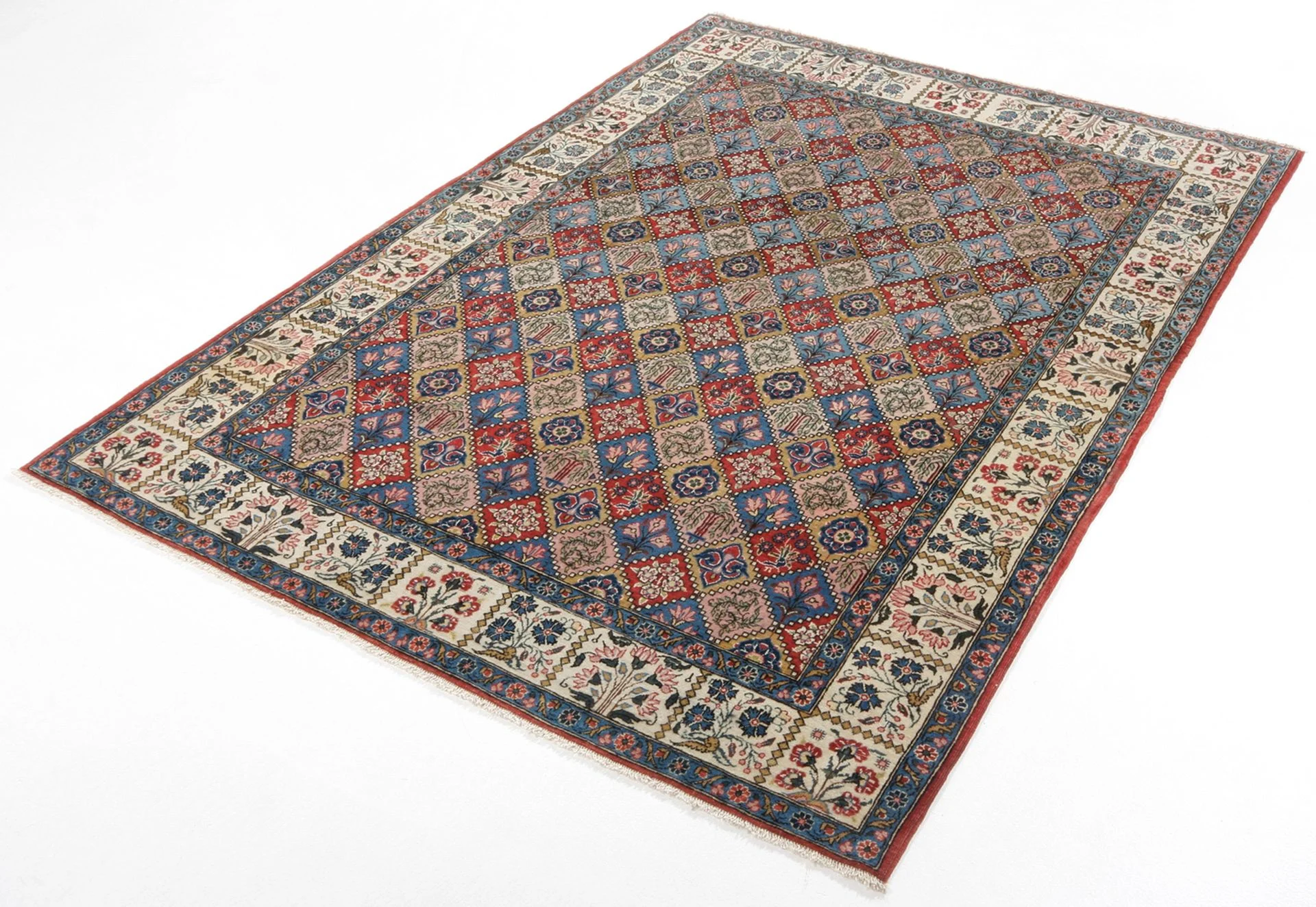 Alternative view of Hand-Knotted Qom Persian Rug, 140 × 207 cm, Wool