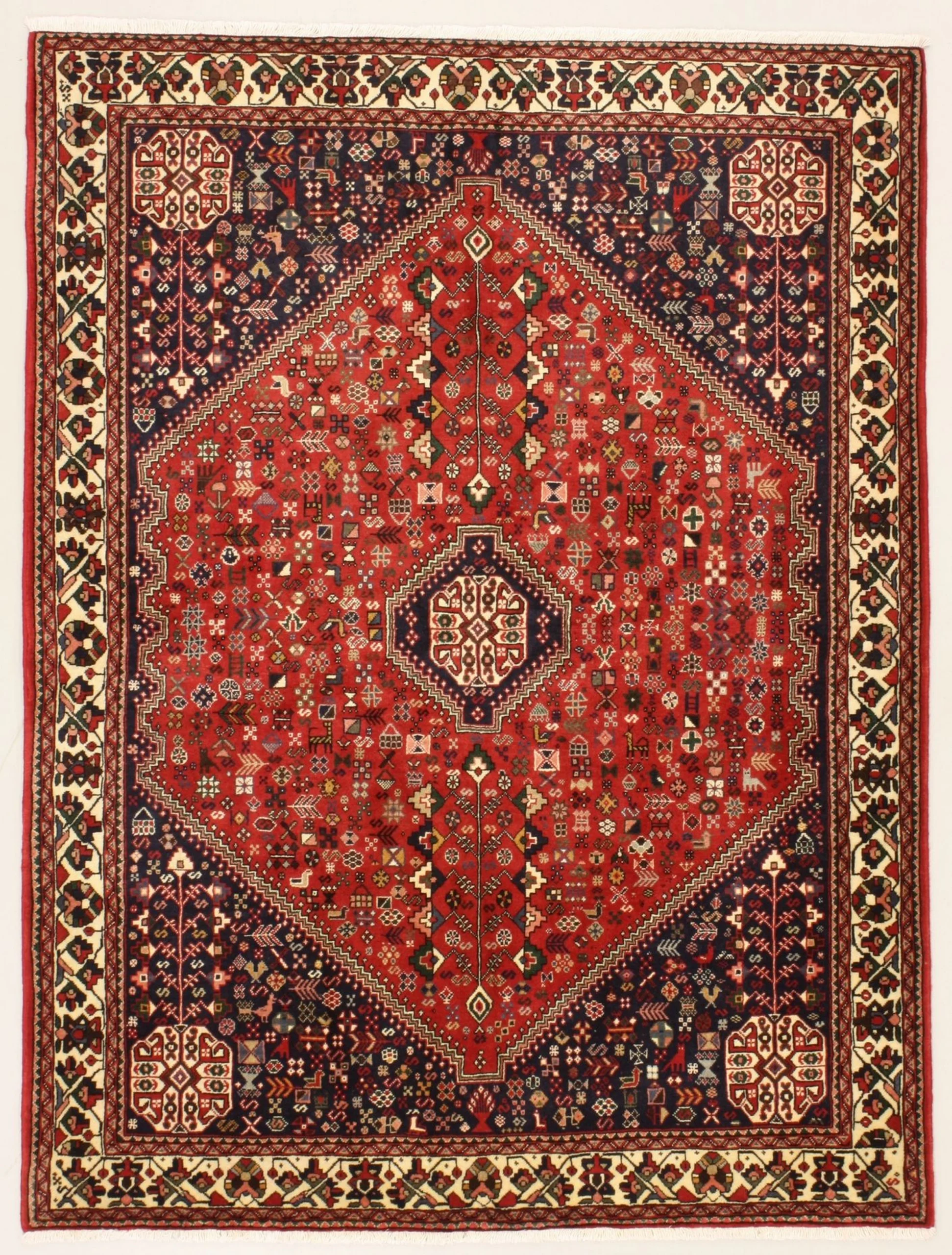 Hand-Knotted Persian Rug, 155 × 203 cm, Wool
