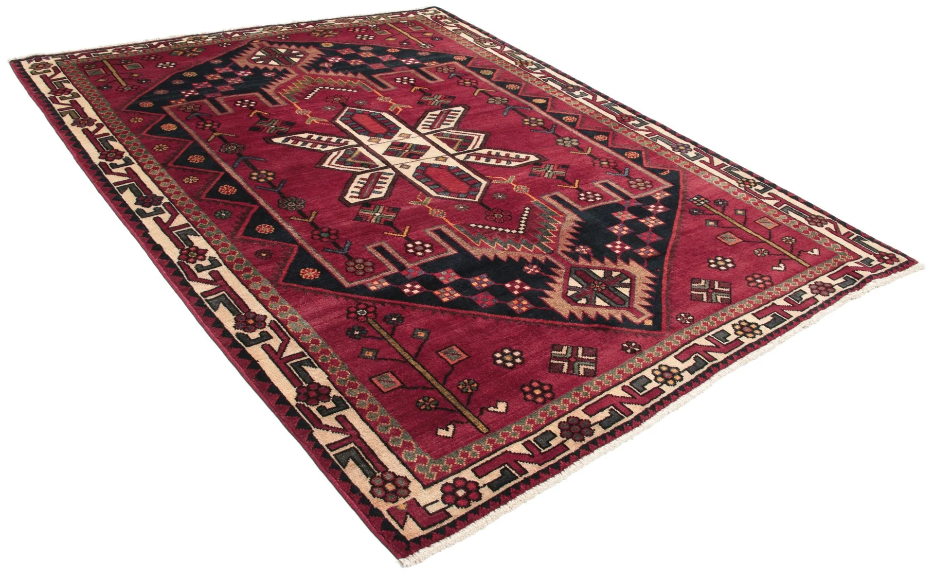Alternative view of Hand-Knotted Bakhtiari Persian Rug, 165 × 215 cm, Wool