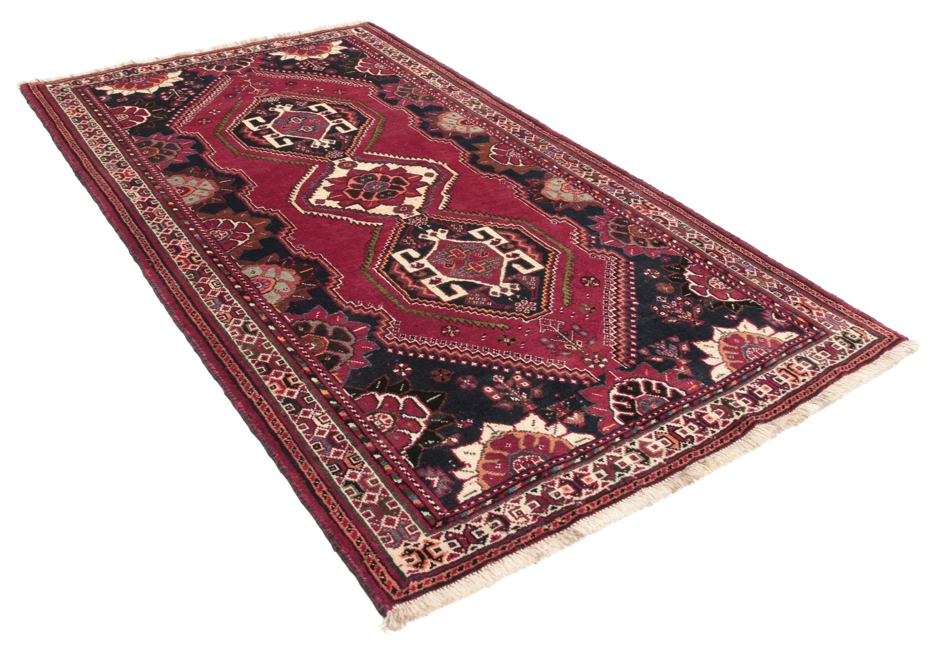 Alternative view of Hand-Knotted Qashqai Persian Rug, 110 × 200 cm, Wool
