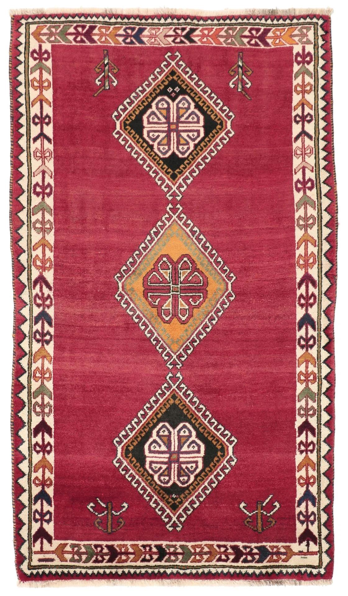 Hand-Knotted Qashqai Persian Rug, 110 × 190 cm, Wool