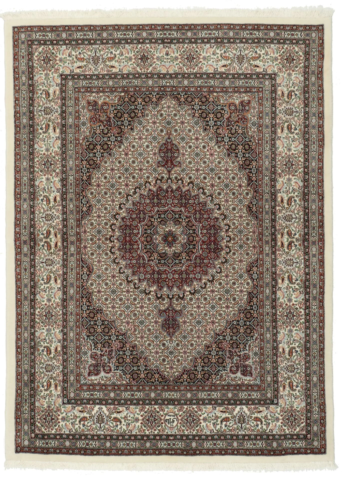 Hand-Knotted Moud Persian Rug, 150 × 205 cm, Wool