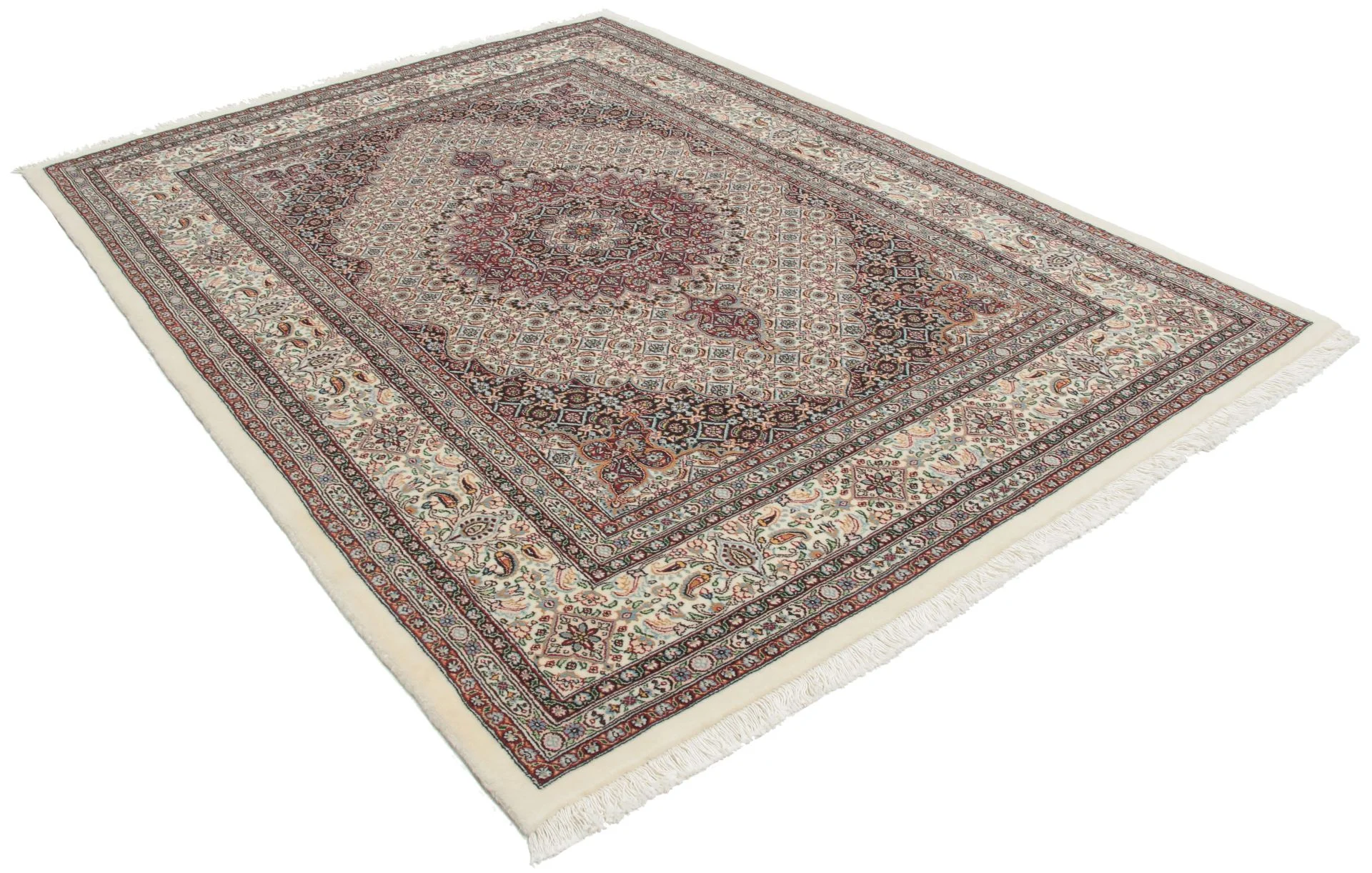 Alternative view of Hand-Knotted Moud Persian Rug, 150 × 205 cm, Wool