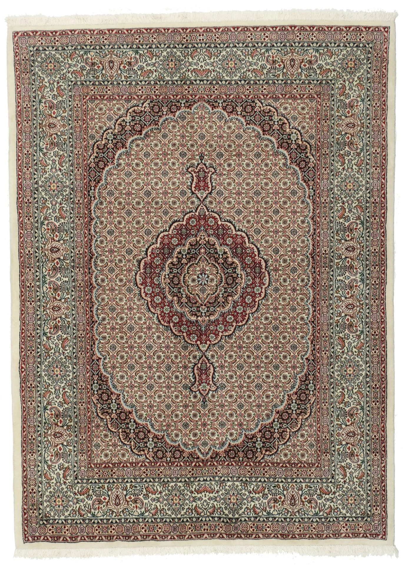 Hand-Knotted Moud Persian Rug, 157 × 207 cm, Wool