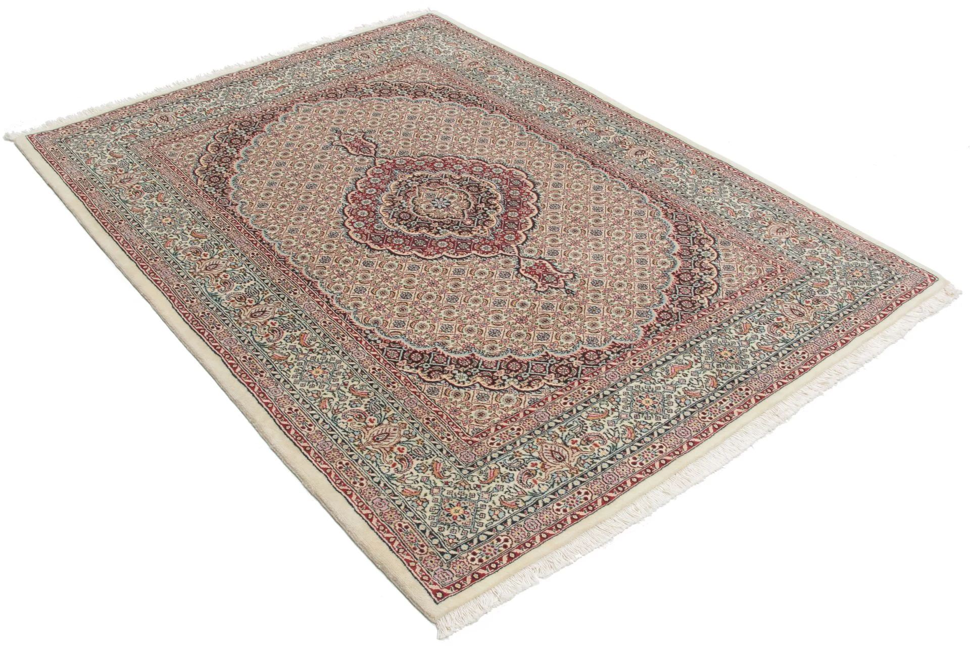 Alternative view of Hand-Knotted Moud Persian Rug, 157 × 207 cm, Wool