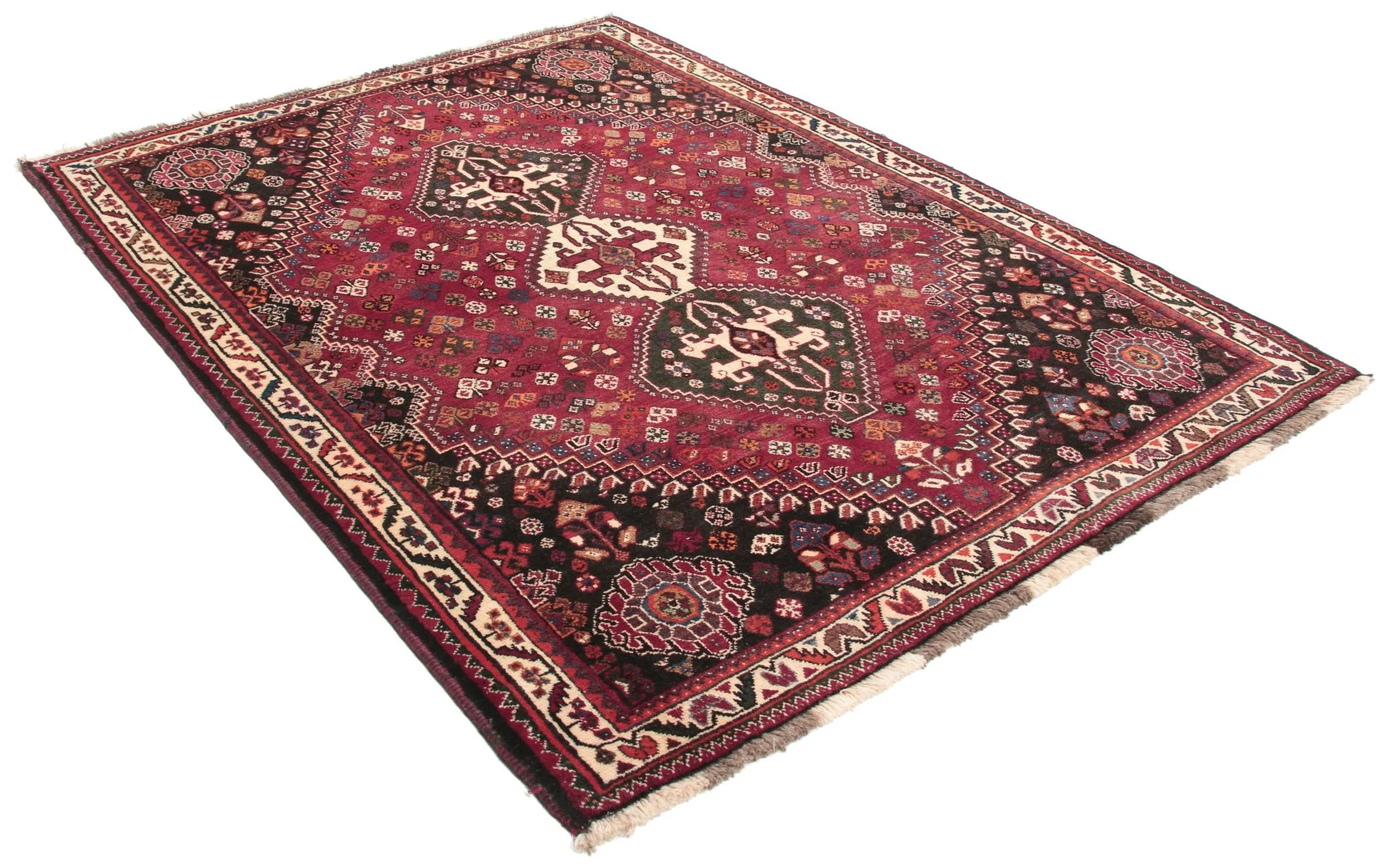 Alternative view of Qashqai Persian Rug 132 × 180 cm in Wool, hand-knotted